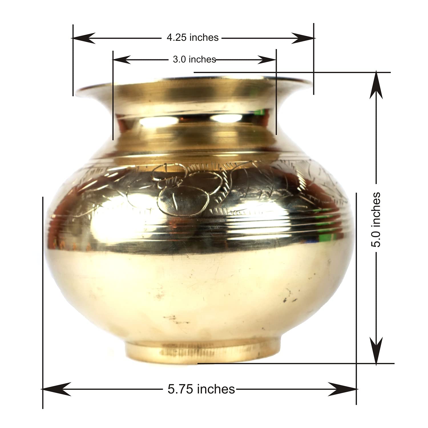 ASHRIRWAD Brass Lota Gadvi Kalash - 1.2L Puja Pitcher, Arti Pot, Matki for Hindu Rituals & Home Decor | Perfect for Pooja Ceremonies, Wedding Decor & Temple Offerings