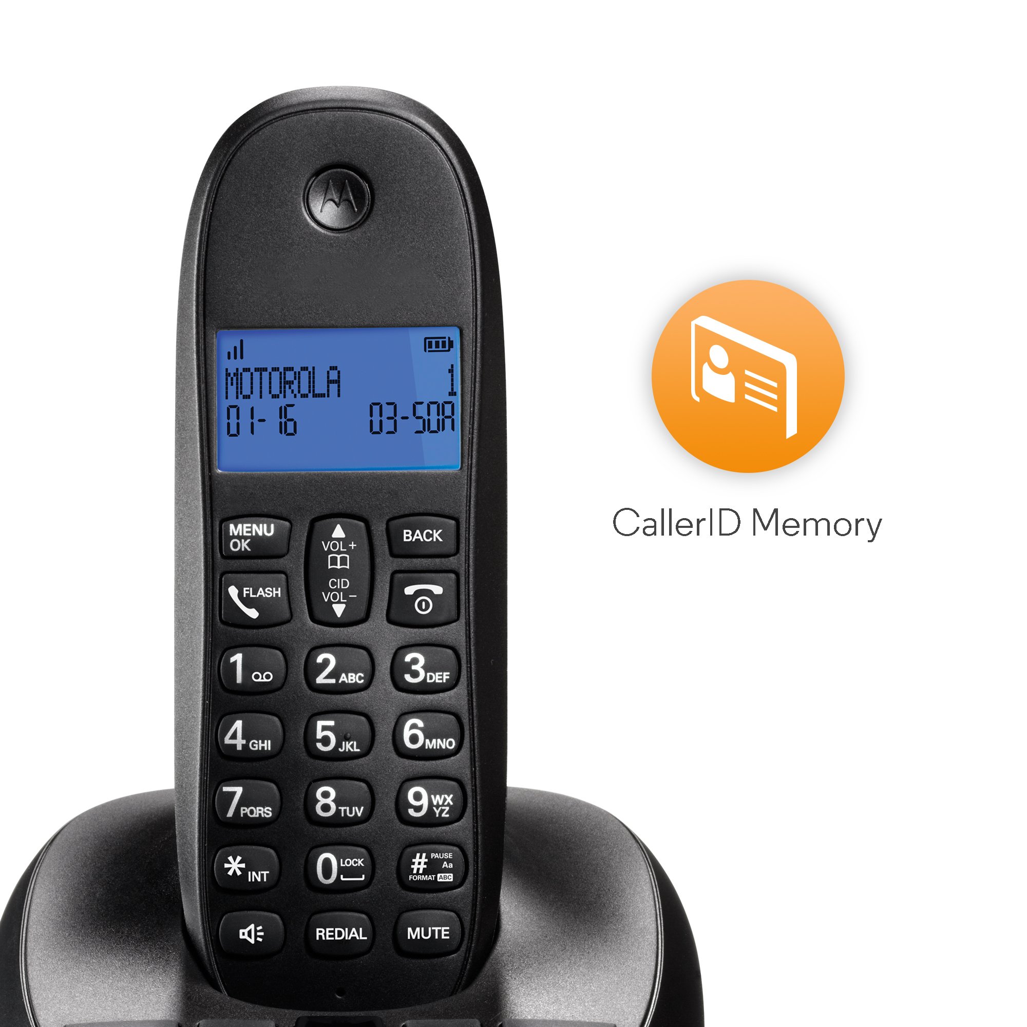 Motorola DECT 6.0 Digital Cordless Phone with Answering System & 4 Handsets - C1014LX - Ideal for Home Office, Large Houses & Multi-Room Communication