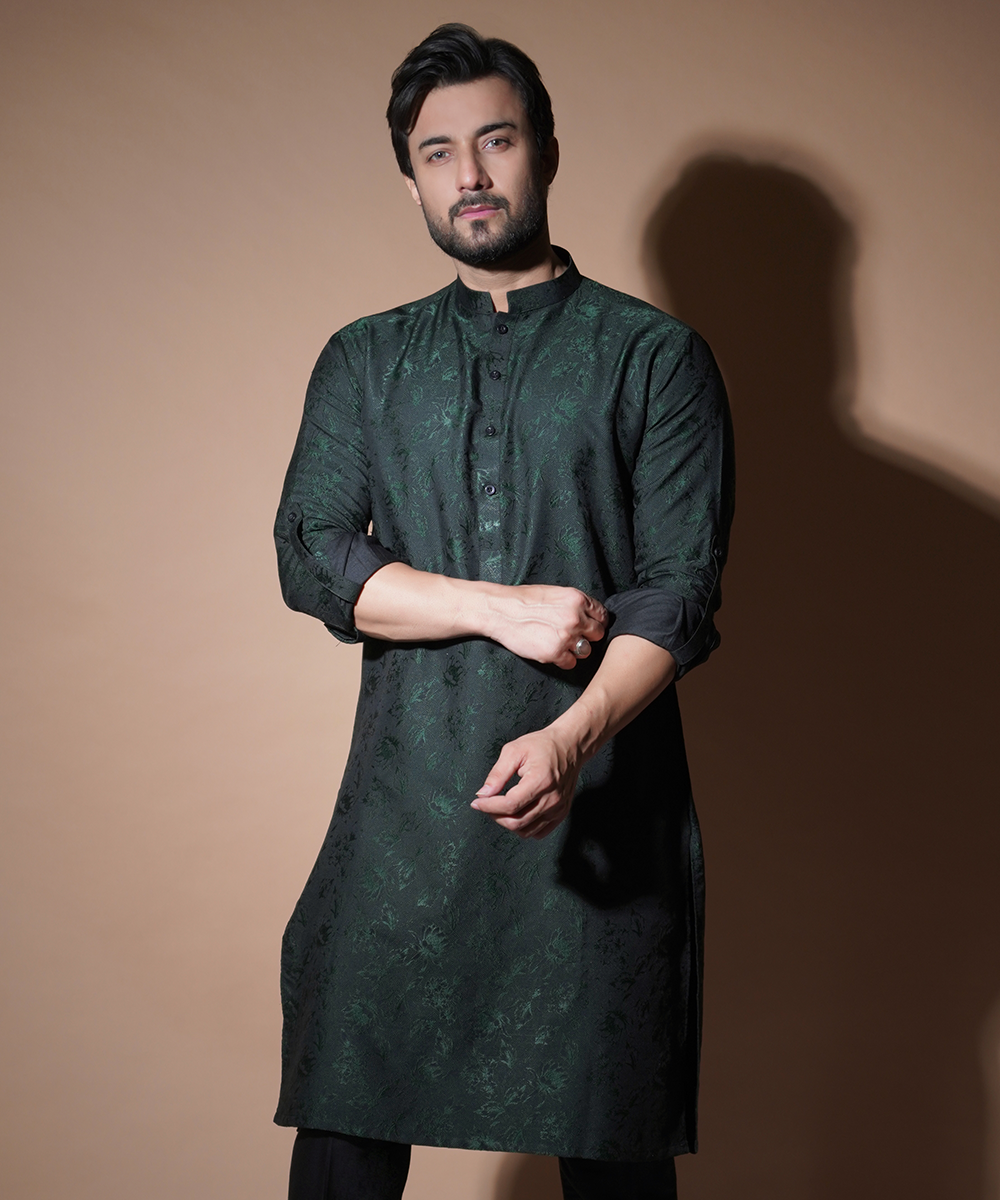 Jugnoo Emerald Green Floral Kurta Set for Women – Elegant Indian Ethnic Wear for Festivals, Weddings & Special Occasions