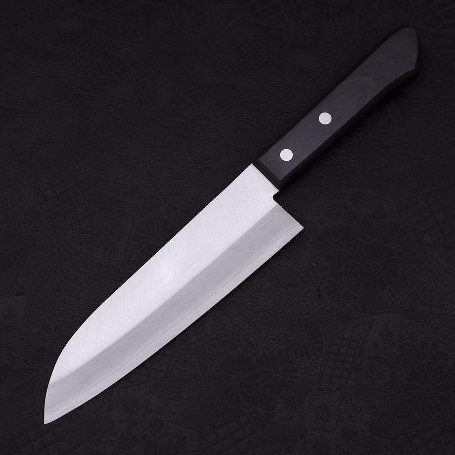 Premium Santoku Knife 165mm - VG-1 Stainless Steel Blade with Polished Finish & Ergonomic Black Handle - Perfect for Slicing, Dicing, and Chopping Vegetables, Meat, and Fish