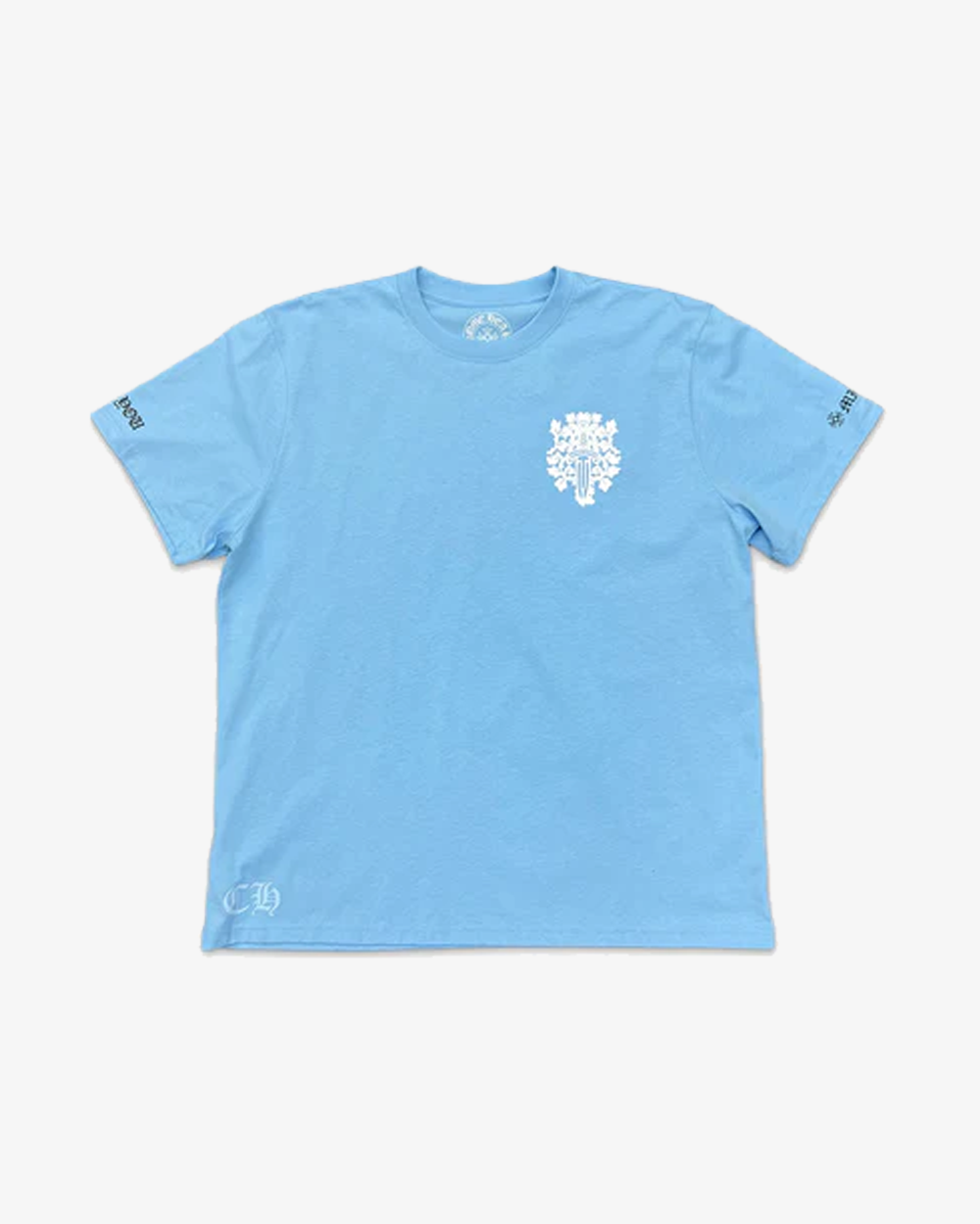 Chrome Hearts Miami Art Basel Exclusive Baby Blue Dagger Graphic Tee - Stylish Streetwear for Men & Women, Perfect for Concerts & Urban Fashion