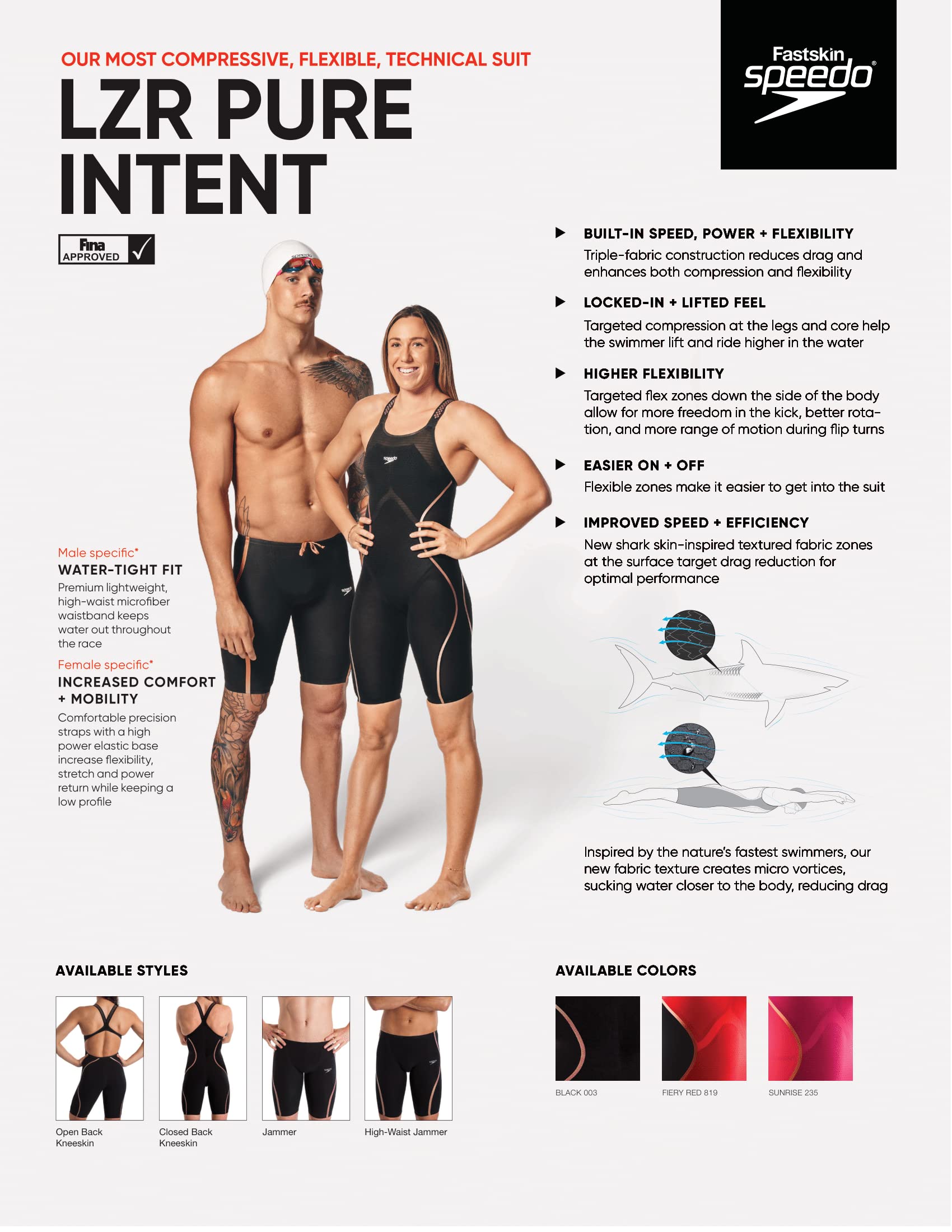 Speedo Intent Closed Back Kneeskin Swimsuit - Black/Rose Gold - Size 20 | Competition & Training Swimwear for Women | Perfect for Lap Swimming, Swim Meets & Water Aerobics