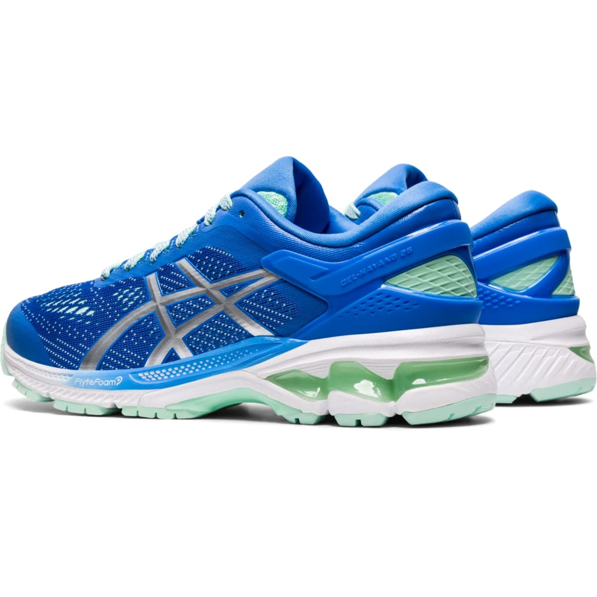 ASICS Women's Gel-Kayano 26 Running Shoes - Lightweight Stability Sneakers for Women, Size 5, Blue Coast/Pure Silver - Perfect for Marathon Training, Jogging & Gym Workouts
