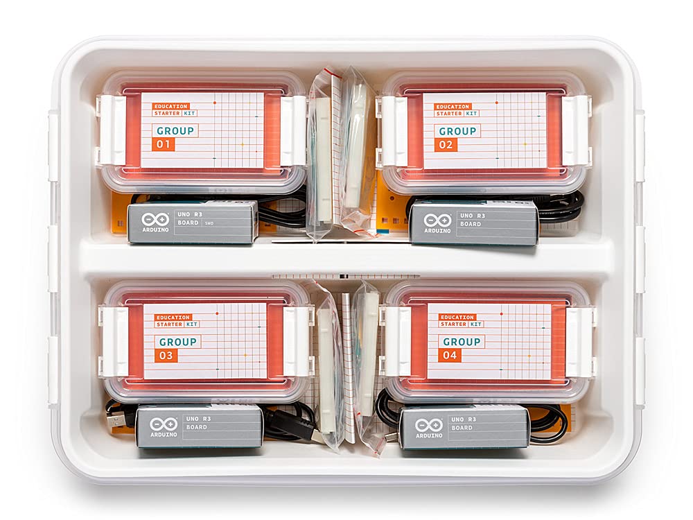 Arduino Education Starter Kit for Middle School [AKX00023] - Hands-On Programming & Electronics Learning Kit for 8 Students with Step-by-Step Lessons & Teacher Guides - Perfect for STEM Classroom Projects, Robotics Clubs & Homeschool Science Labs