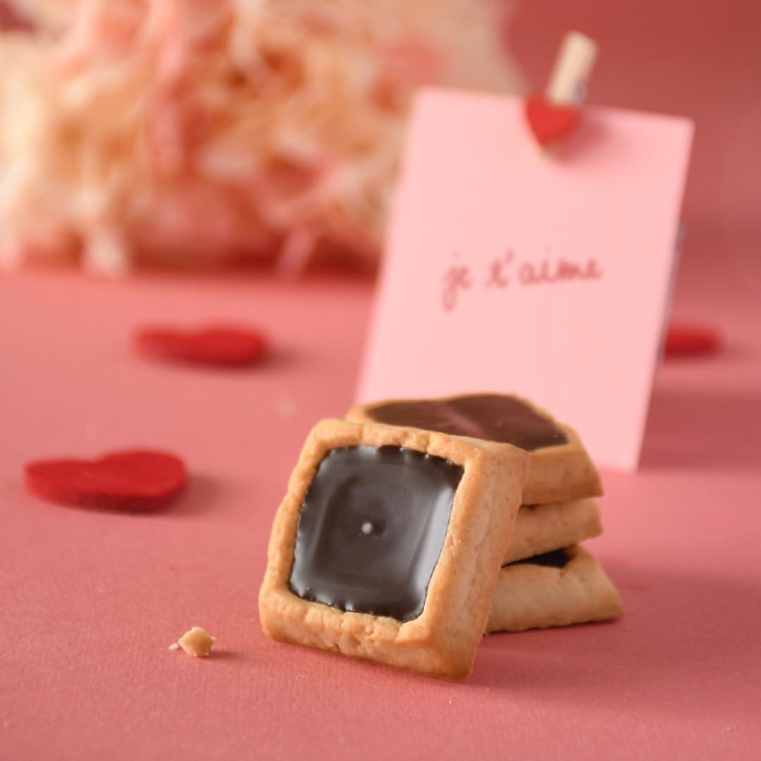 Michel et Augustin Dark Chocolate & Sea Salt Shortbread Cookies - Individually Wrapped French Butter Cookies (40 Count) | Bulk Snacks, Gift Box | Perfect for Office Treats, Holiday Gifting & Afternoon Tea