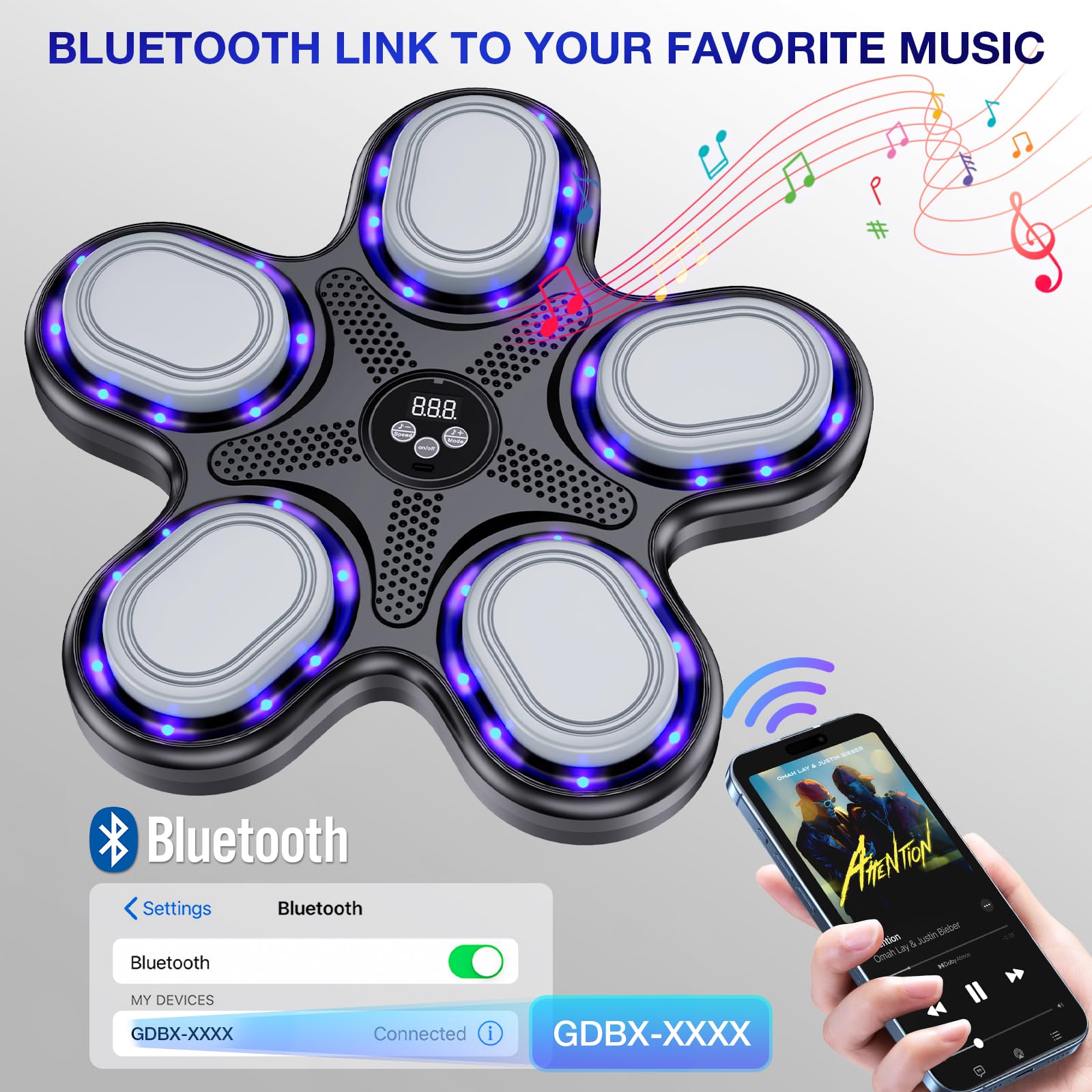 2025 New Bluetooth Music Boxing Machine for Kids & Adults - 14.6