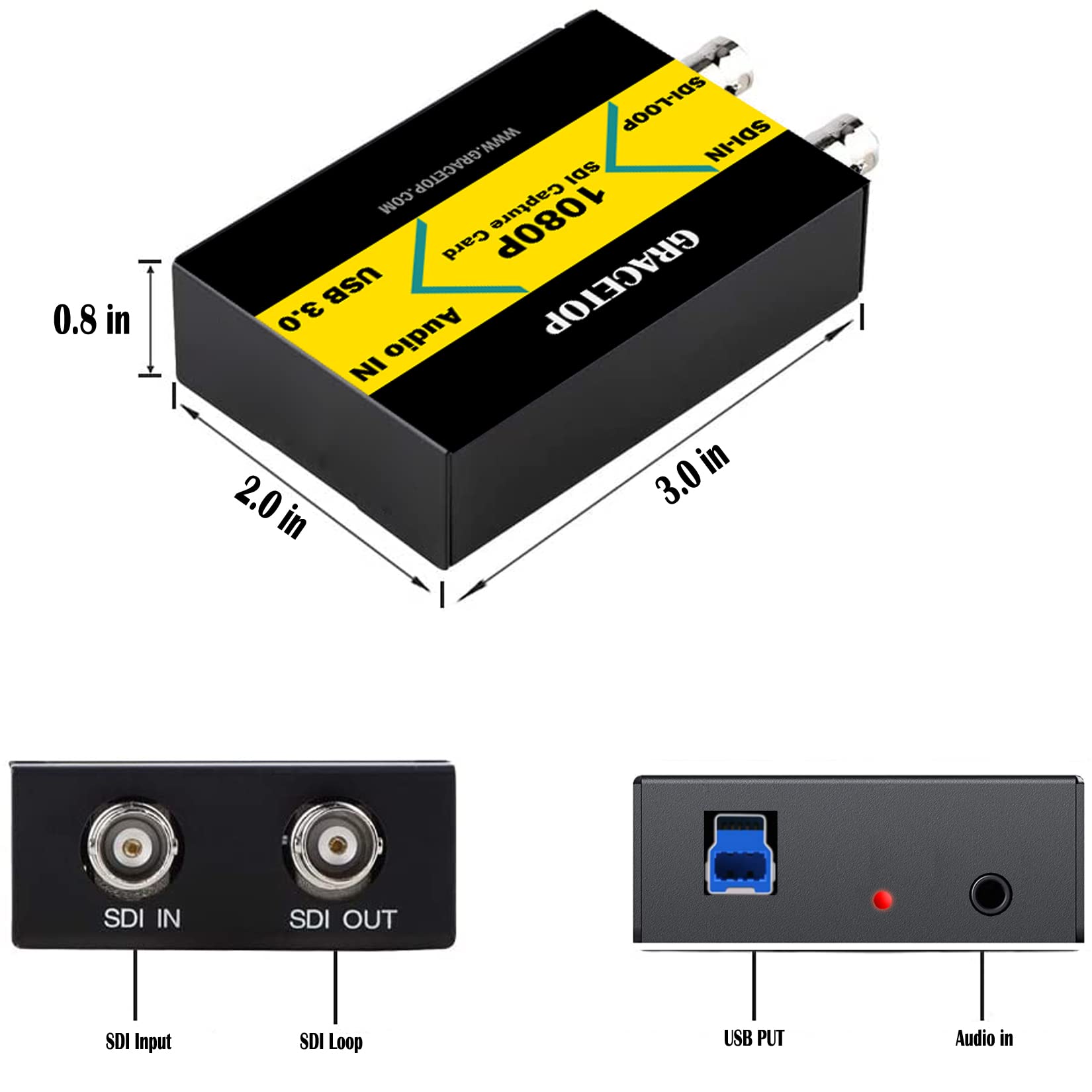 SDI Capture Card 1080P with Loopout for Live Streaming & Gaming