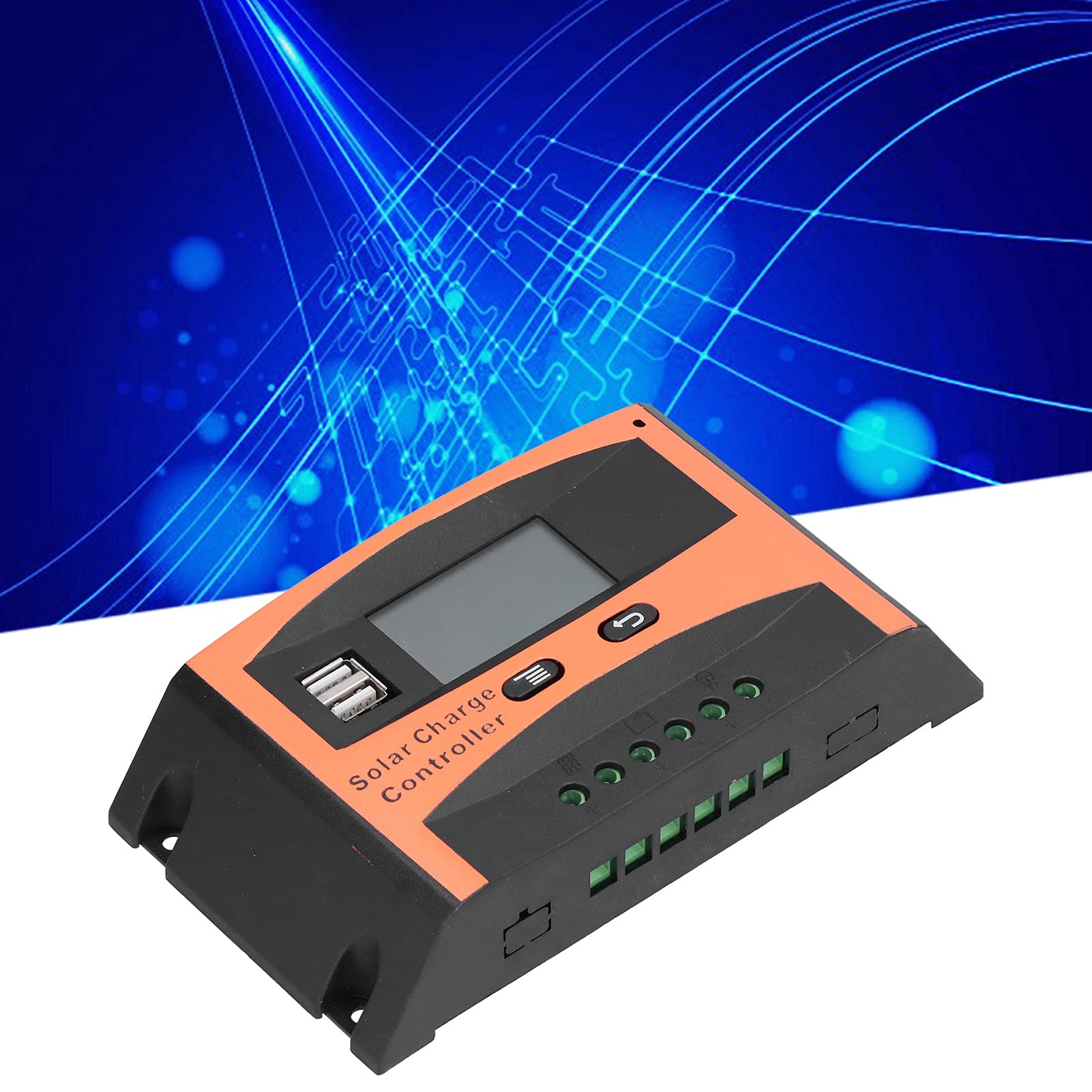 Solar Charge Controller with Temperature Compensation & Auto Correction - 12V/24V MPPT Solar Panel Regulator for Home, RV, Boat & Off-Grid Power Systems | Perfect for Solar Energy Storage & Battery Protection