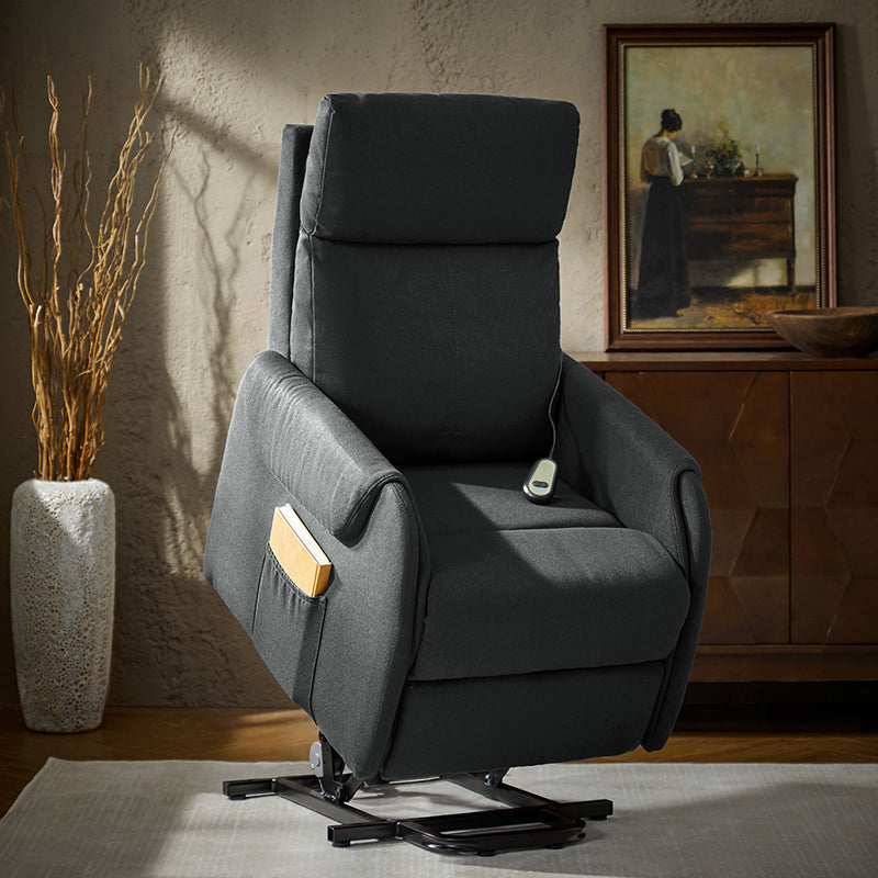 Justo Power Wired Controller Recliner Chair - Electric Lift Recliner with Remote Control for Living Room, Home Theater & Elderly Comfort (Brown) - Perfect for Relaxation, Movie Nights & Mobility Assistance