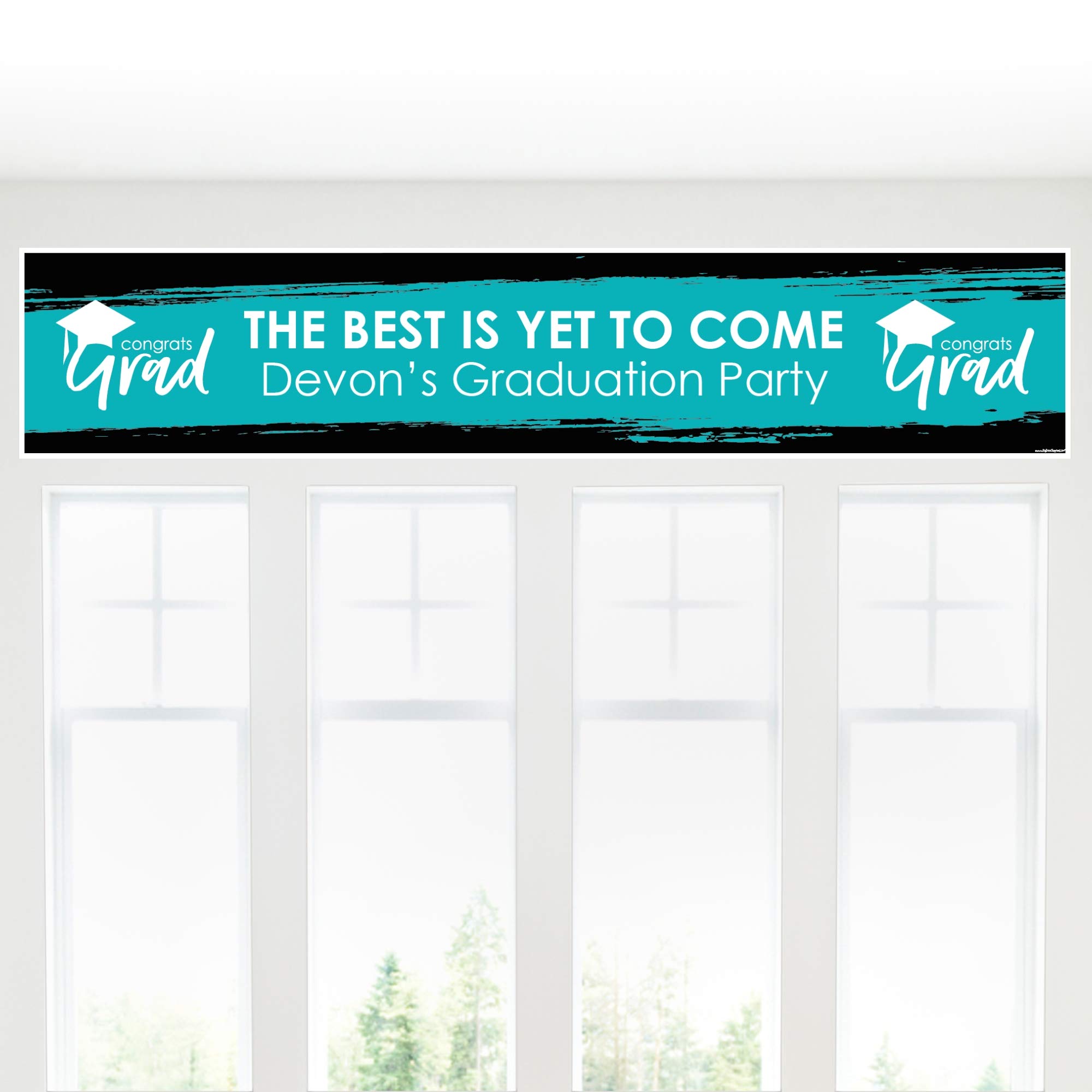Personalized Teal Graduation Banner - Custom Turquoise 'Best is Yet to Come' Party Decor - Perfect for Graduation Ceremonies, Parties & Photo Backdrops
