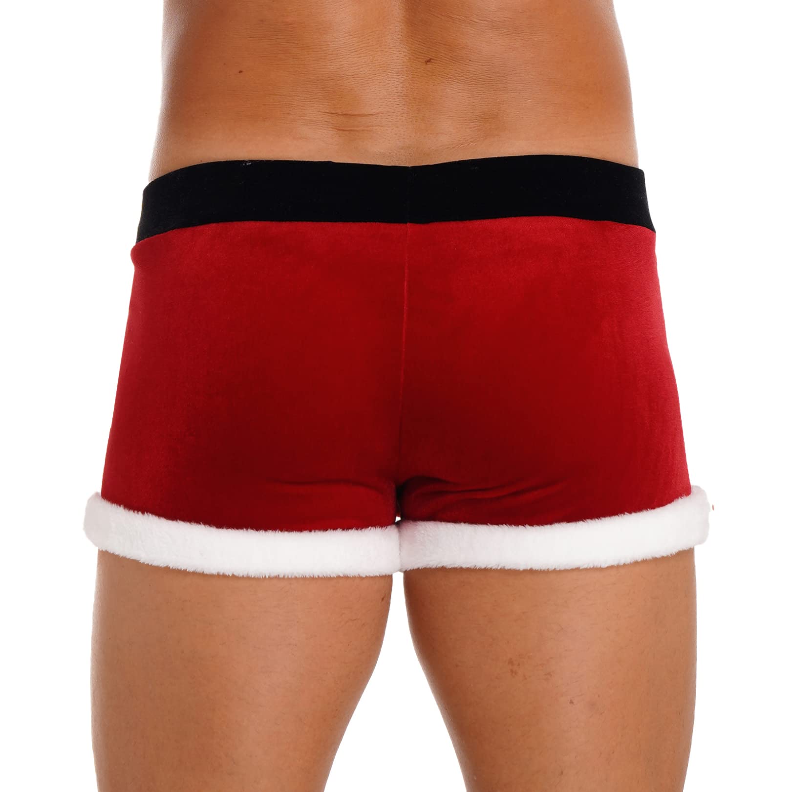 FEESHOW Men's Christmas Holiday Santa Claus Boxer Shorts - Festive Underwear for Holiday Parties & Gifts