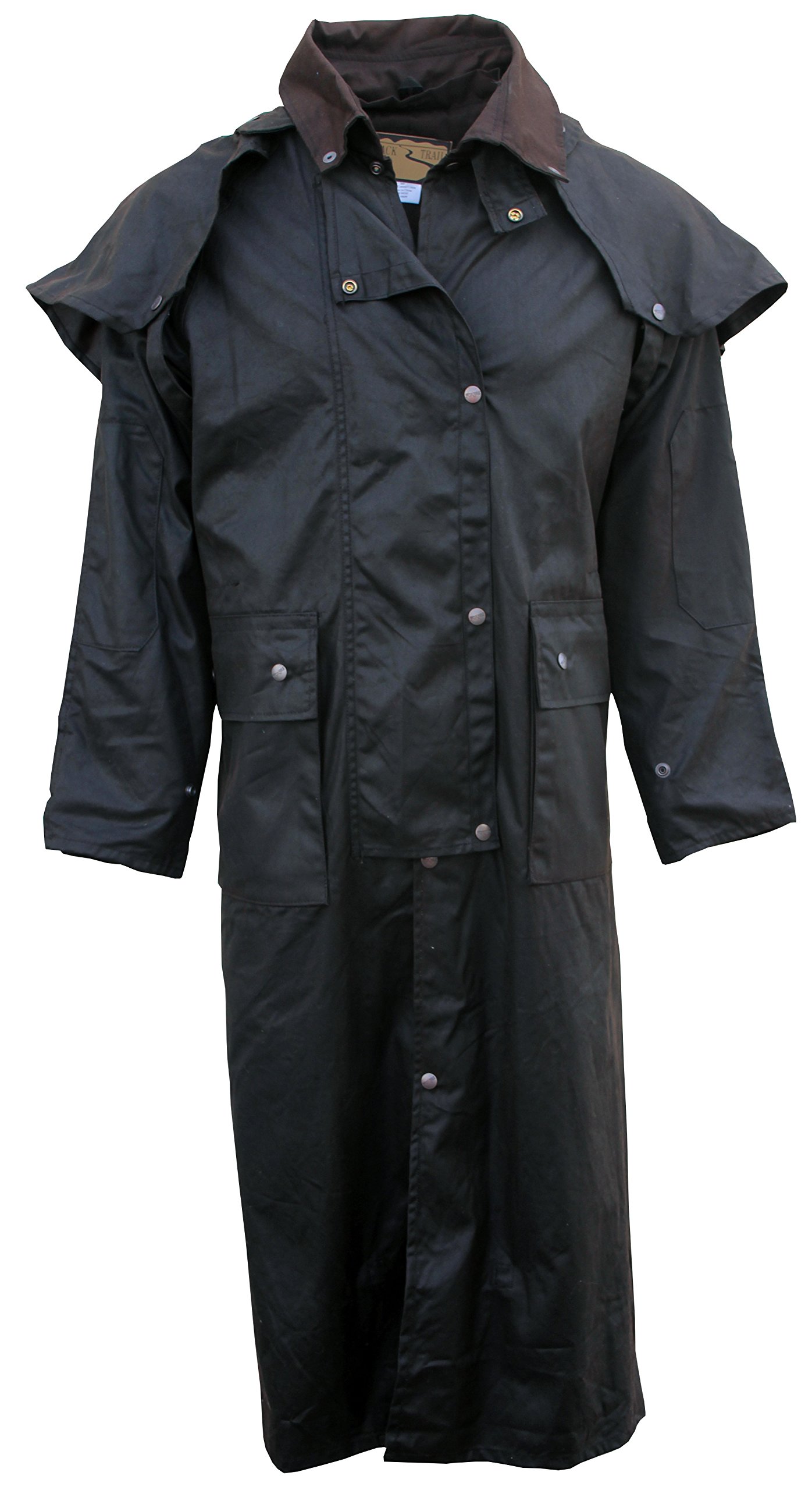 Foxfire Men's Long Oilskin Western Australian Waterproof Duster Coat - Waterproof Raincoat for Outdoor Work, Hiking & Ranch Activities | Oil Cloth Cotton Jacket for Rainy Weather