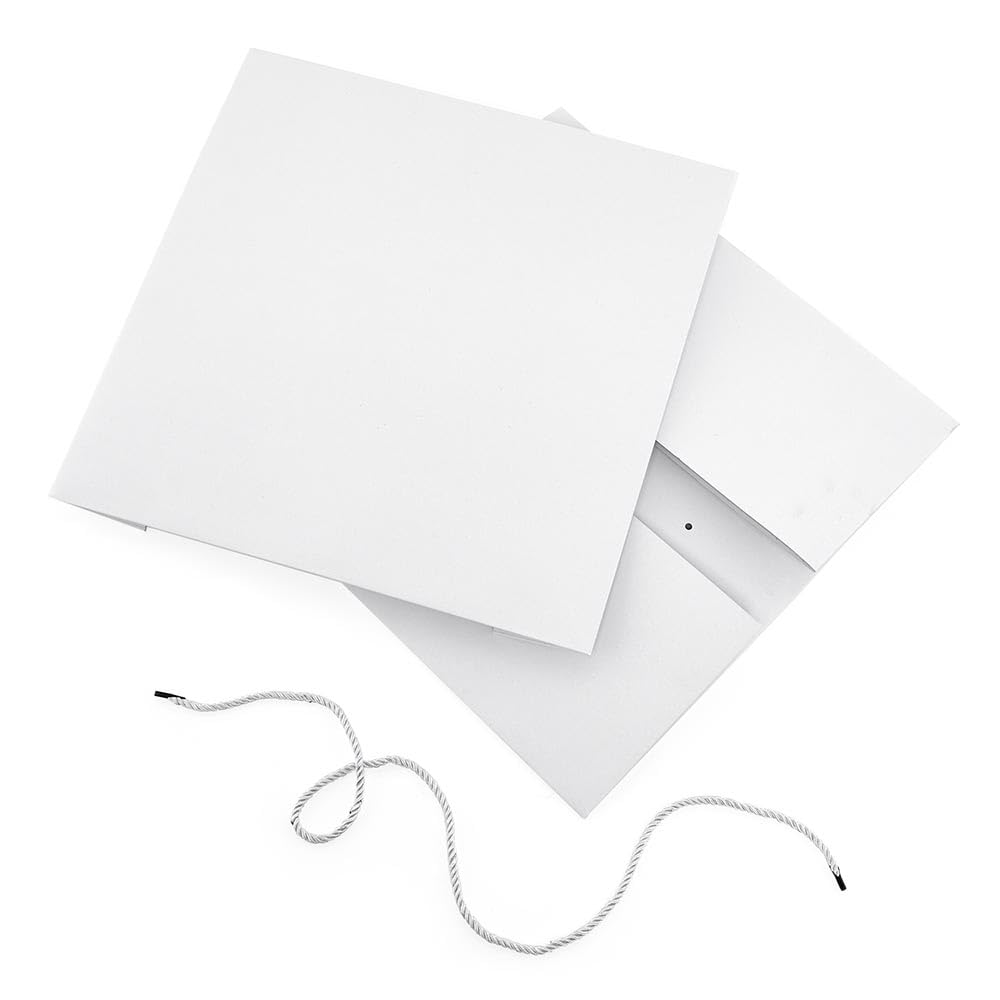 Premium White Hat Gift Boxes 16x16x7 Inches - Pack of 25 Large Decorative Storage Boxes with Lids for Christmas Presents, Holiday Wreaths, Party Favors & Home Organization