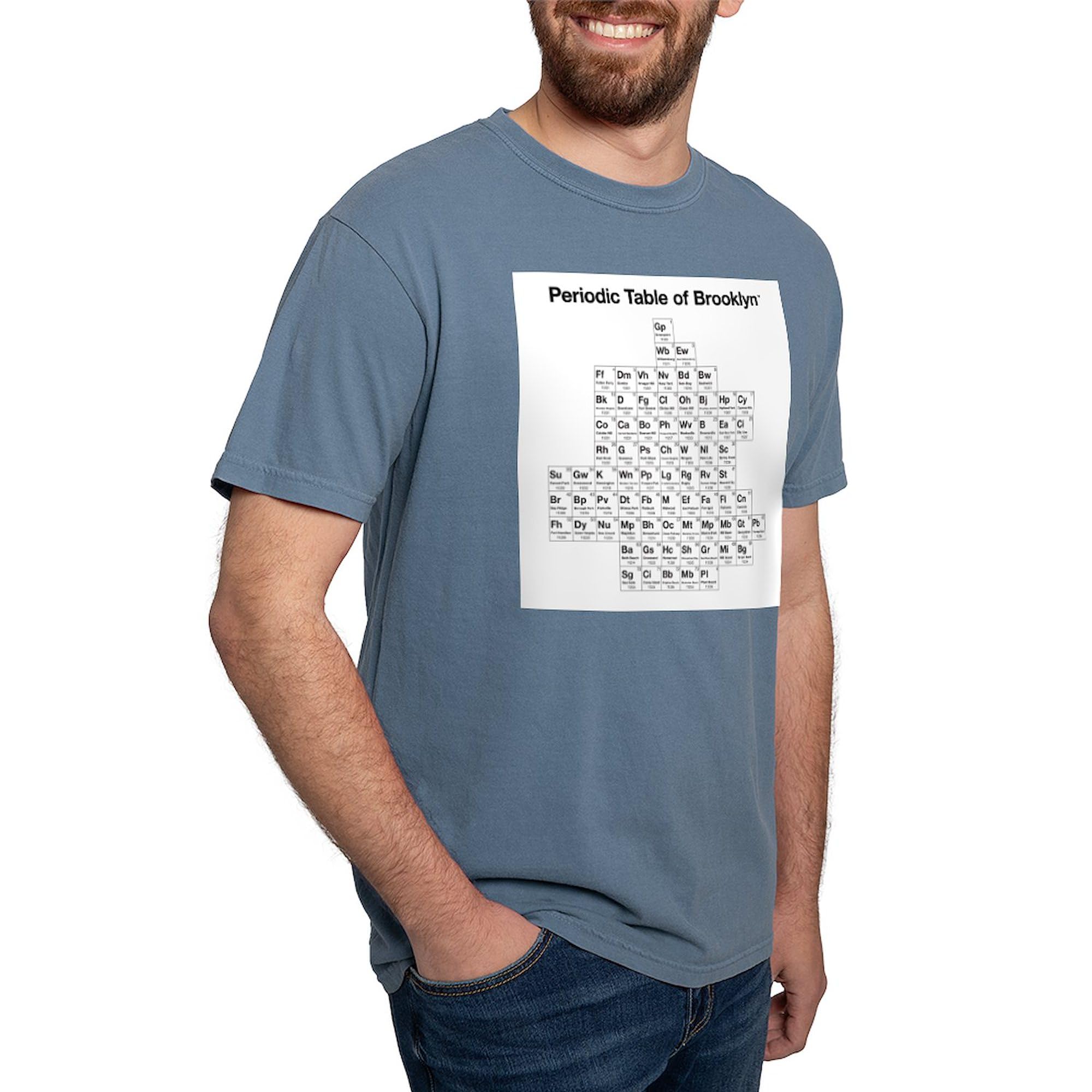 Periodic Table of Brooklyn T-Shirt for Men | Comfort Colors® Soft Cotton Tee | Casual Wear, Gifts for Science & Brooklyn Lovers