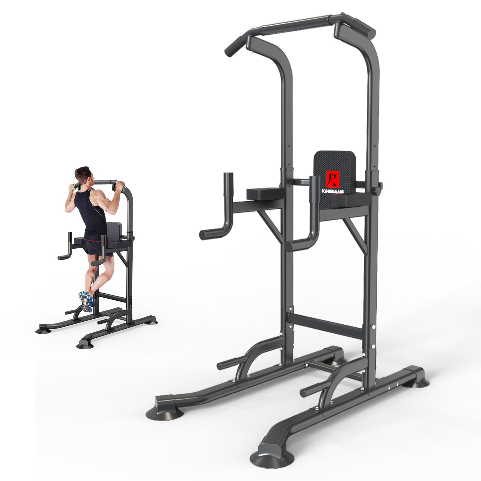 Adjustable Power Tower for Pull Ups & Dips – Multi-Function Home Gym Strength Training Equipment for Full-Body Workouts | Perfect for Home Fitness, Calisthenics & Muscle Building