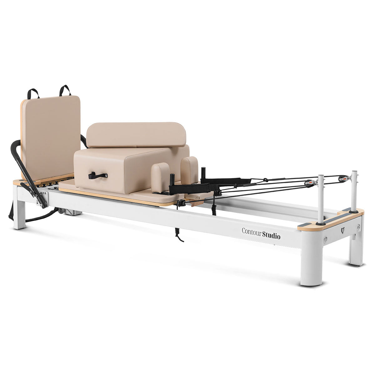 Contour Studio Professional Pilates Reformer Machine for Home & Studio Use - Commercial Grade Equipment for Full Body Workout - Beige (Ideal for Pilates Studios, Home Gyms & Fitness Trainers)