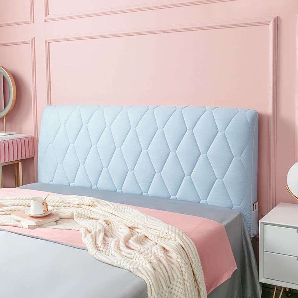 Velvet Bed Headboard Cover Slipcover - Washable, Dustproof Headboard Protector for Twin, Full, Queen & King Size Beds (47 Inch, Blue) - Decorative Bedroom Upgrade for Home & Hotel Use