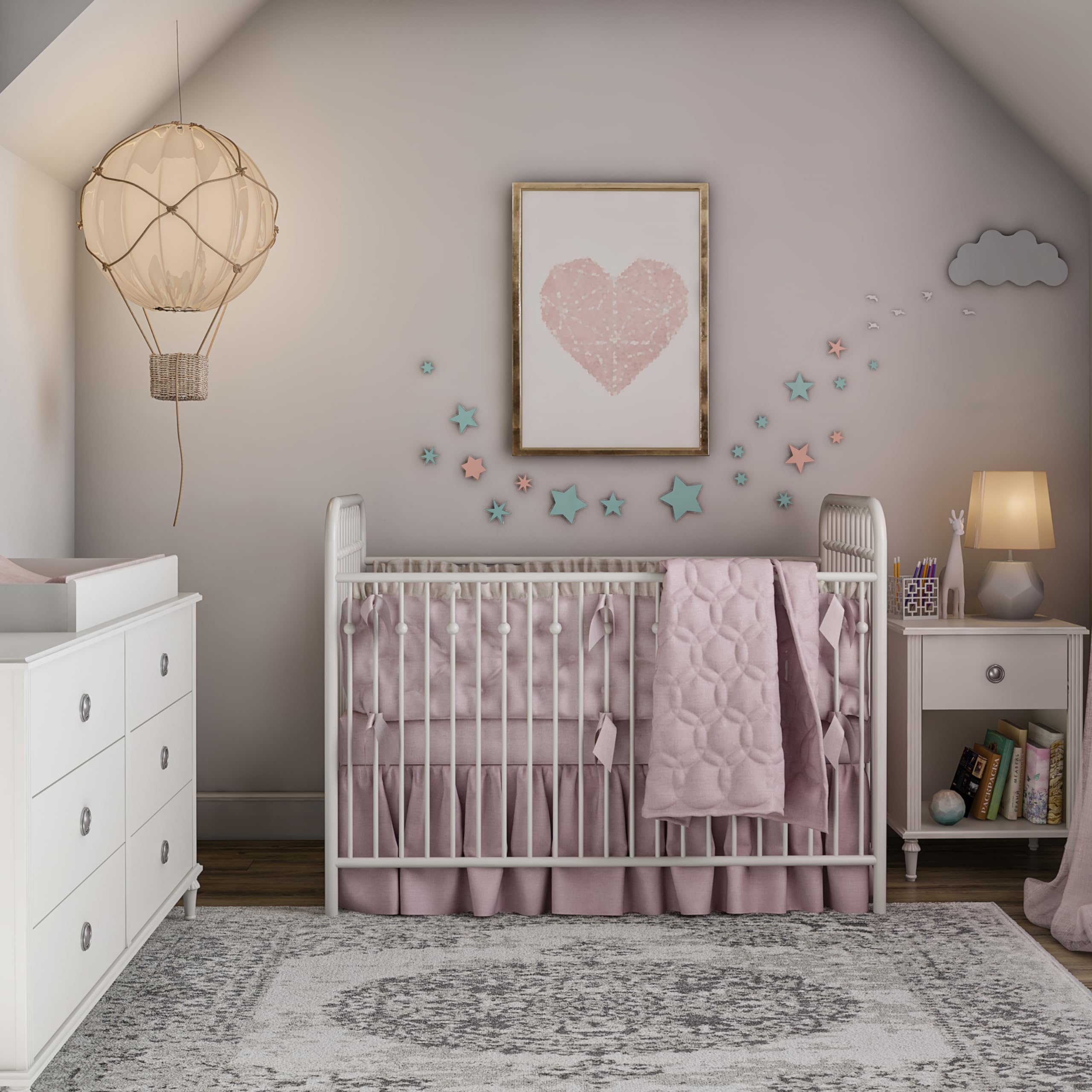 Little Seeds Rowan Valley Arden 1-Drawer White Kids Nightstand - Perfect for Bedroom, Nursery & Playroom Storage
