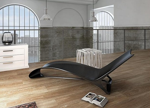 Premium Fluid Carbon Fiber Chaise Lounge by Mast Elements - Modern Outdoor/Indoor Patio Furniture for Poolside, Garden & Luxury Home Decor