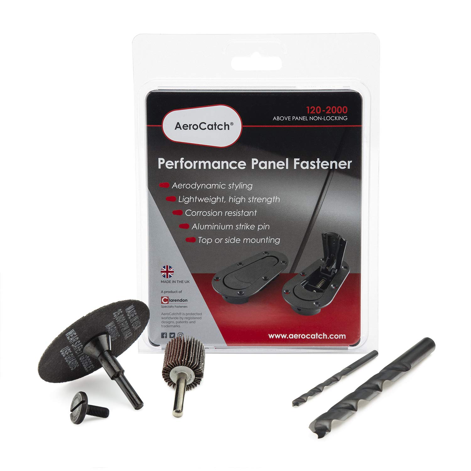 120-2000 Above Panel Flush Hood Latch and Pin Kit - Black, Complete Installation Kit Included | Durable Automotive Hood Lock System for Trucks, Trailers & RVs | Easy DIY Installation & Secure Vehicle Protection