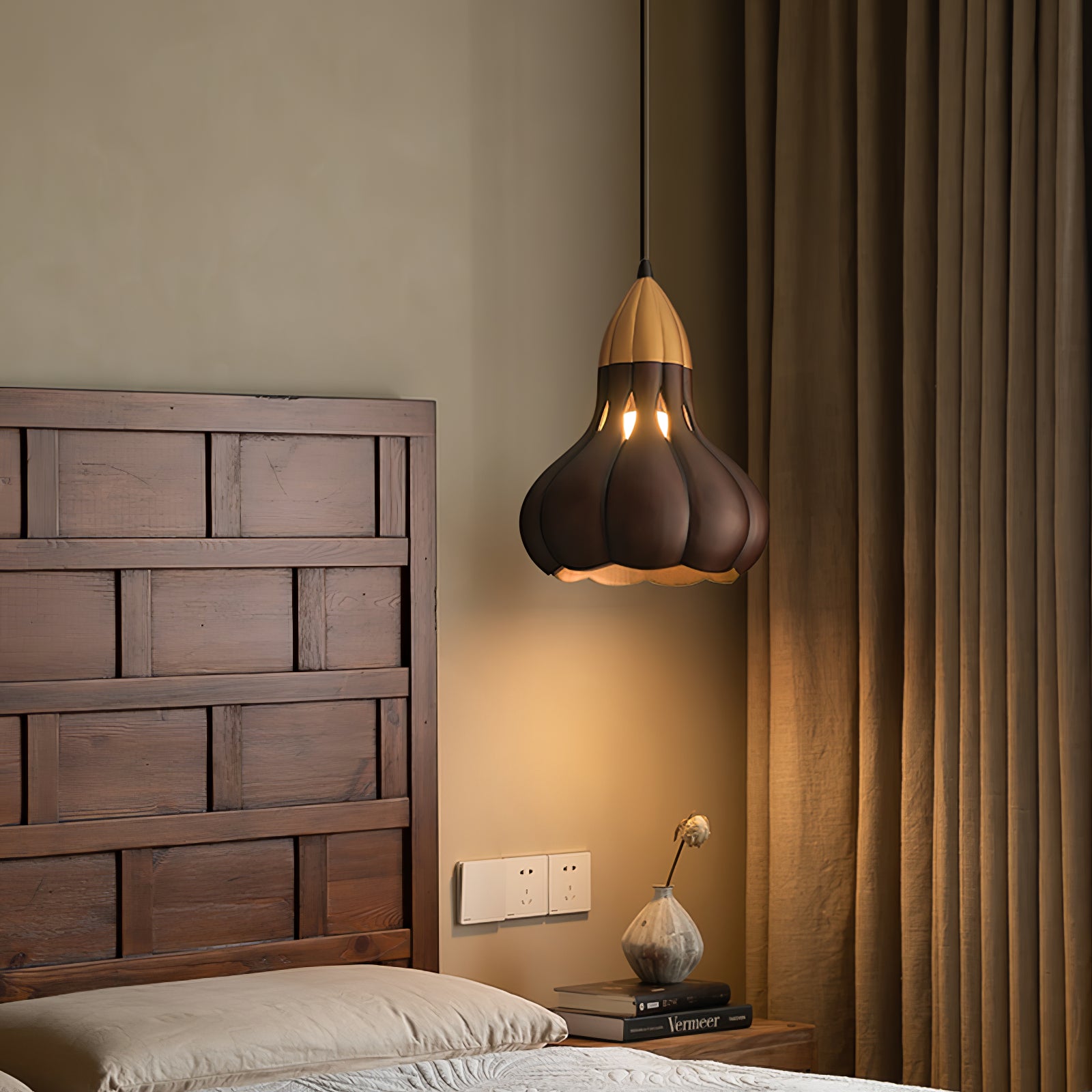 Aubree Wooden Pendant Light - Modern Scandinavian Hanging Lamp for Dining Room, Kitchen Island, Bedroom & Living Room Decor