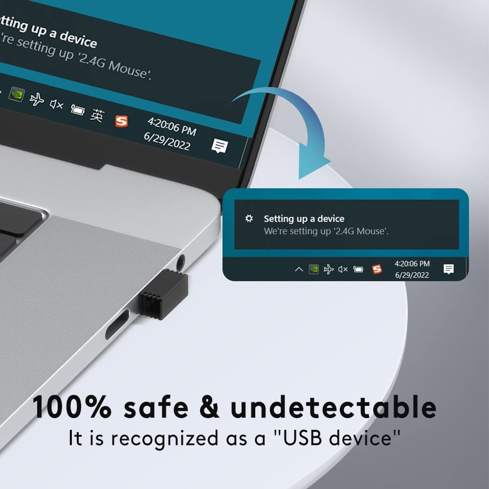 2 Pcs Undetectable USB Mouse Jiggler for Computer & Laptop - Simulate Mouse Movement to Keep PC Awake, Prevent Sleep Mode - Ideal for Remote Work & Presentations