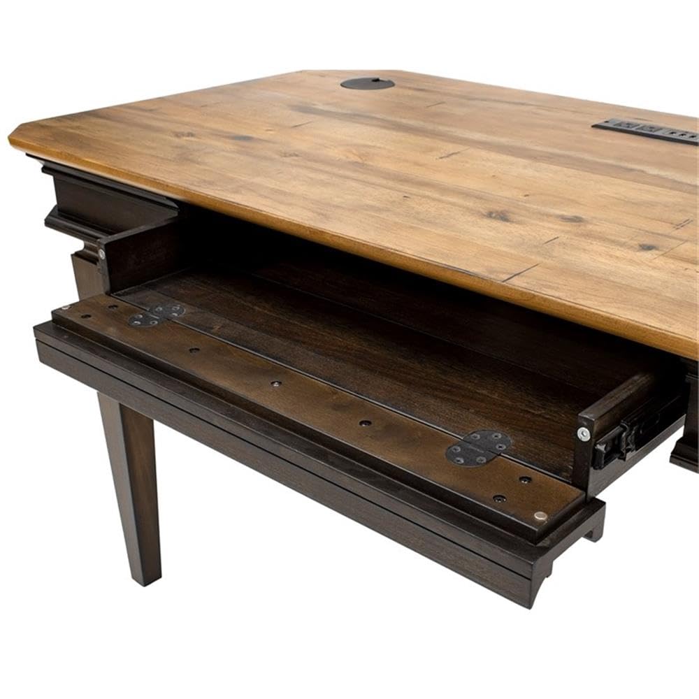 Martin Furniture IMSA384 Executive Writing Desk - Brown Wooden Office Desk for Home & Business Workspace | Perfect for Remote Work, Study & Professional Office Setup