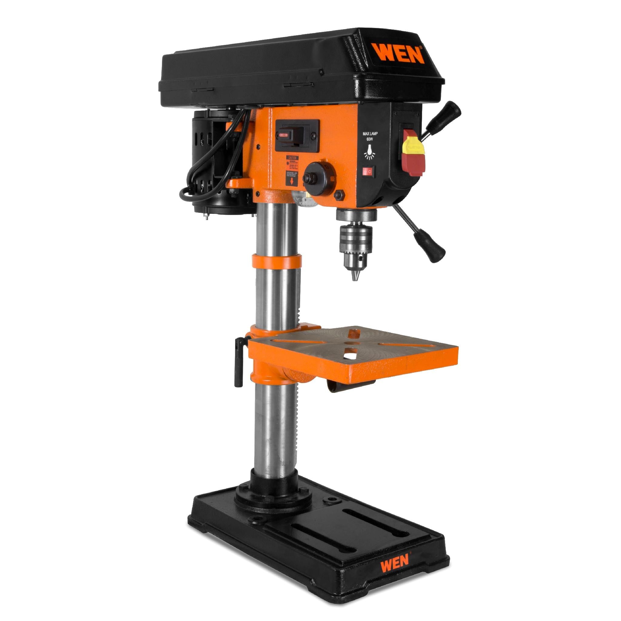 WEN R4210T 10 Inch Cast Iron Drill Press with Laser - Precision Power Tools for Woodworking & Metalworking | Manufacturer Refurbished | Ideal for DIY Projects & Professional Workshops