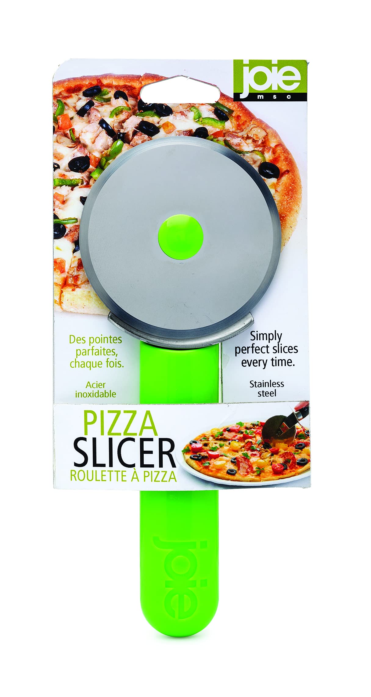 Joie 21735 Stainless Steel Pizza Cutter Wheel - Sharp Blade for Slicing Pizza, Pies & Pastries - Perfect for Home Kitchens, Restaurants & Pizza Parties