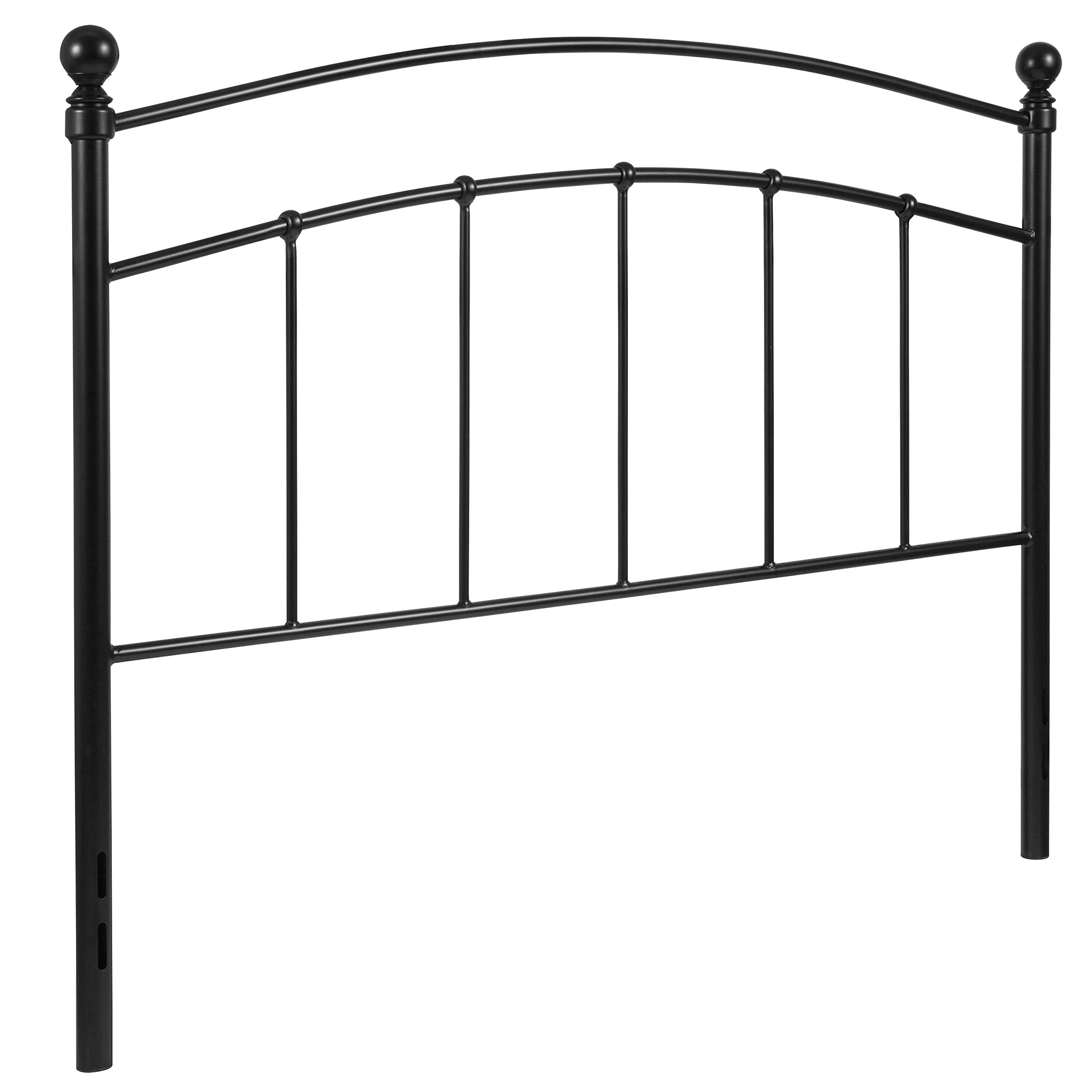 Merrick Lane Kildare Full Size Headboard - Modern Arched Black Metal Bed Headboard with Adjustable Rail Slots for Full Size Bed Frame - Perfect for Contemporary Bedroom Decor & Guest Room Setup