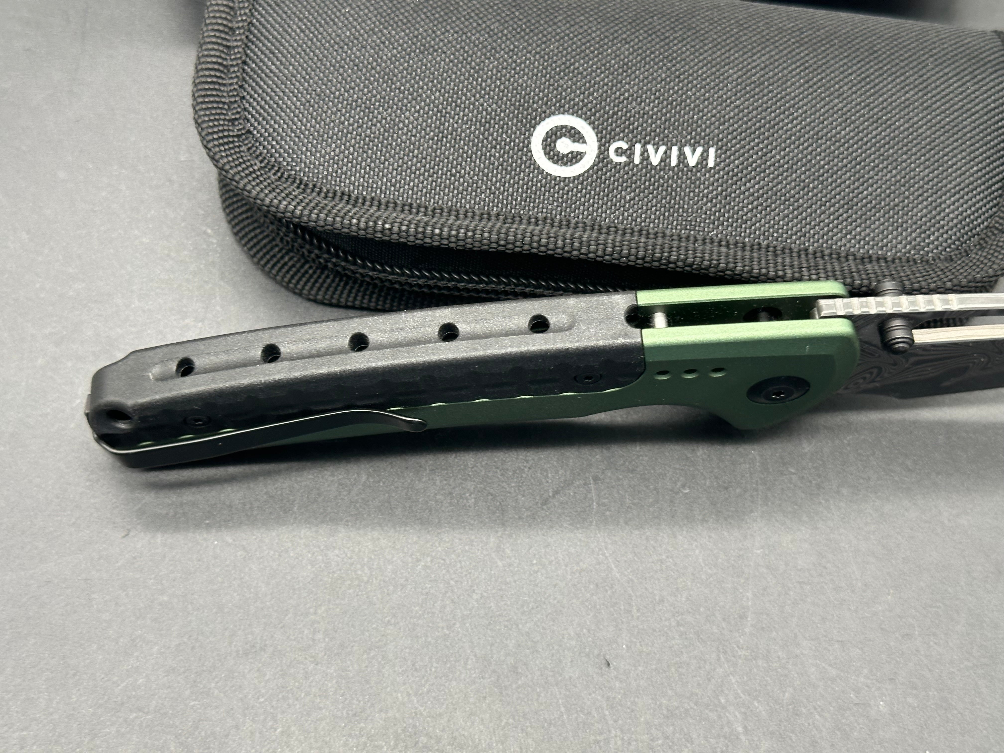CIVIVI Sentinel Strike Folding Pocket Knife - Green Aluminum Handle, EDC Tactical Knife for Outdoor Camping, Hiking & Survival Gear