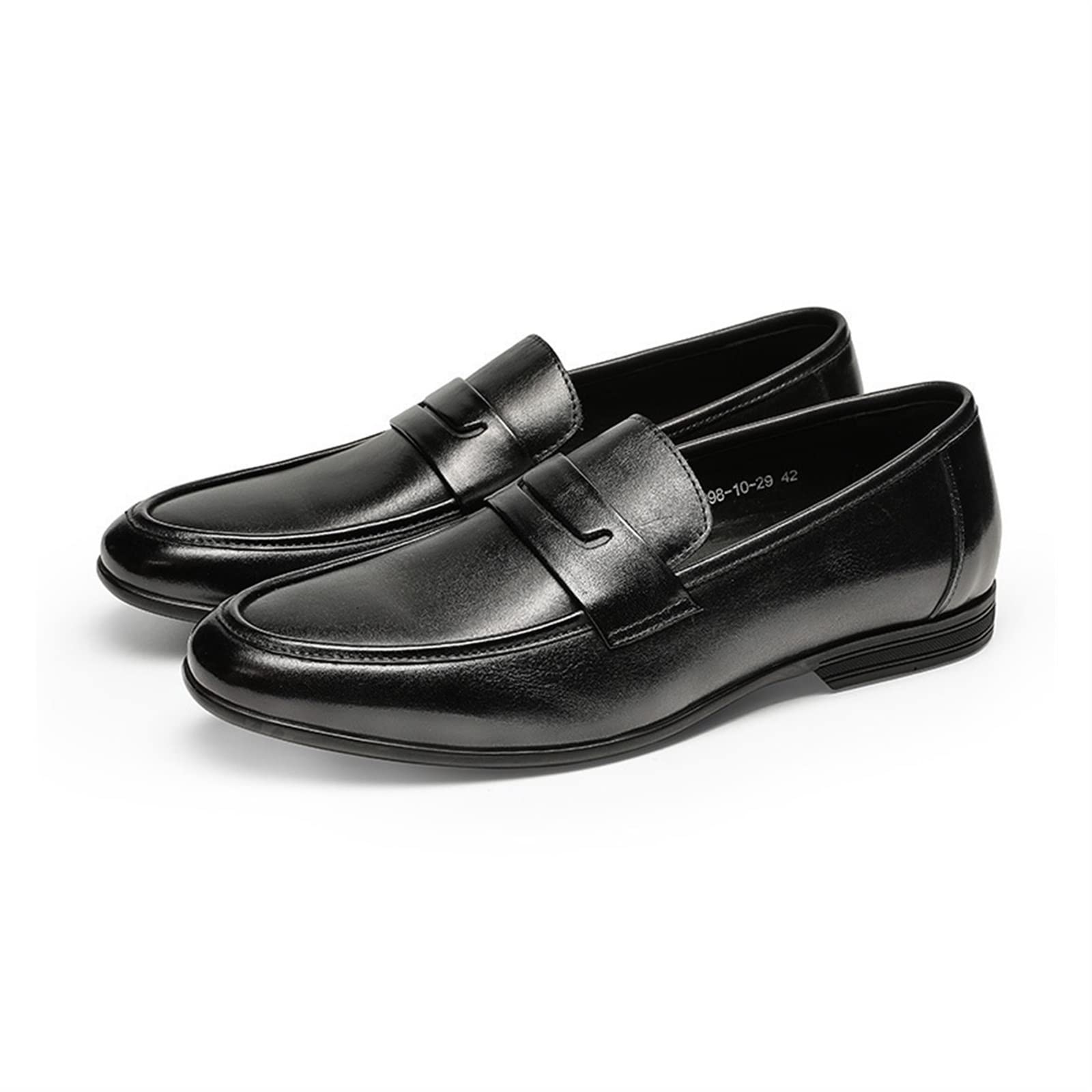 TAYGUM Men's Breathable Leather Loafers - Comfortable Anti-Slip Penny Loafers for Wedding & Casual Wear (Black, Size 7 UK) | Perfect for Office, Parties & Daily Outfits
