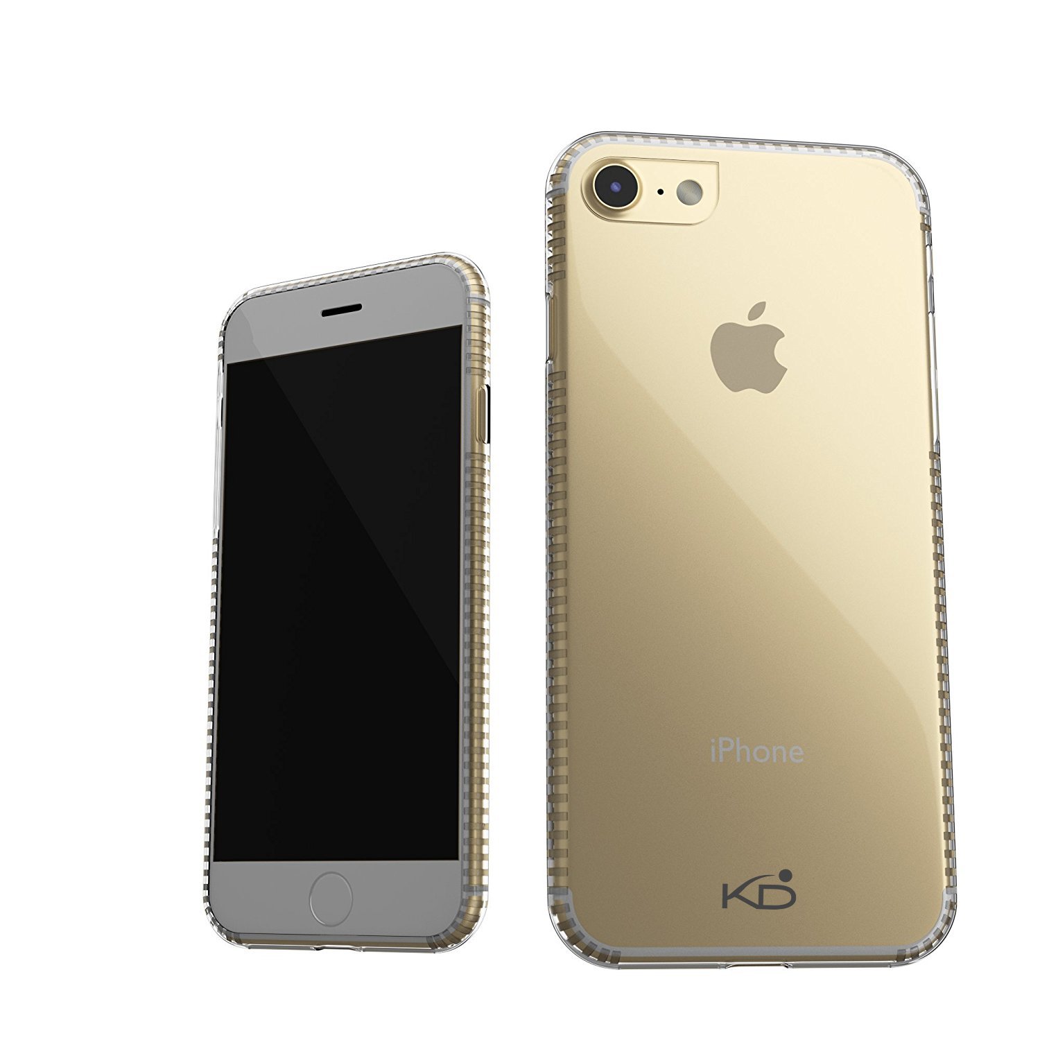 KD Essentials iPhone 7 Case - Ultra Slim Clear Plastic Protective Cover with Shock Absorption & Spring Screen Protection | Perfect Fit for Everyday Use, Travel & Work