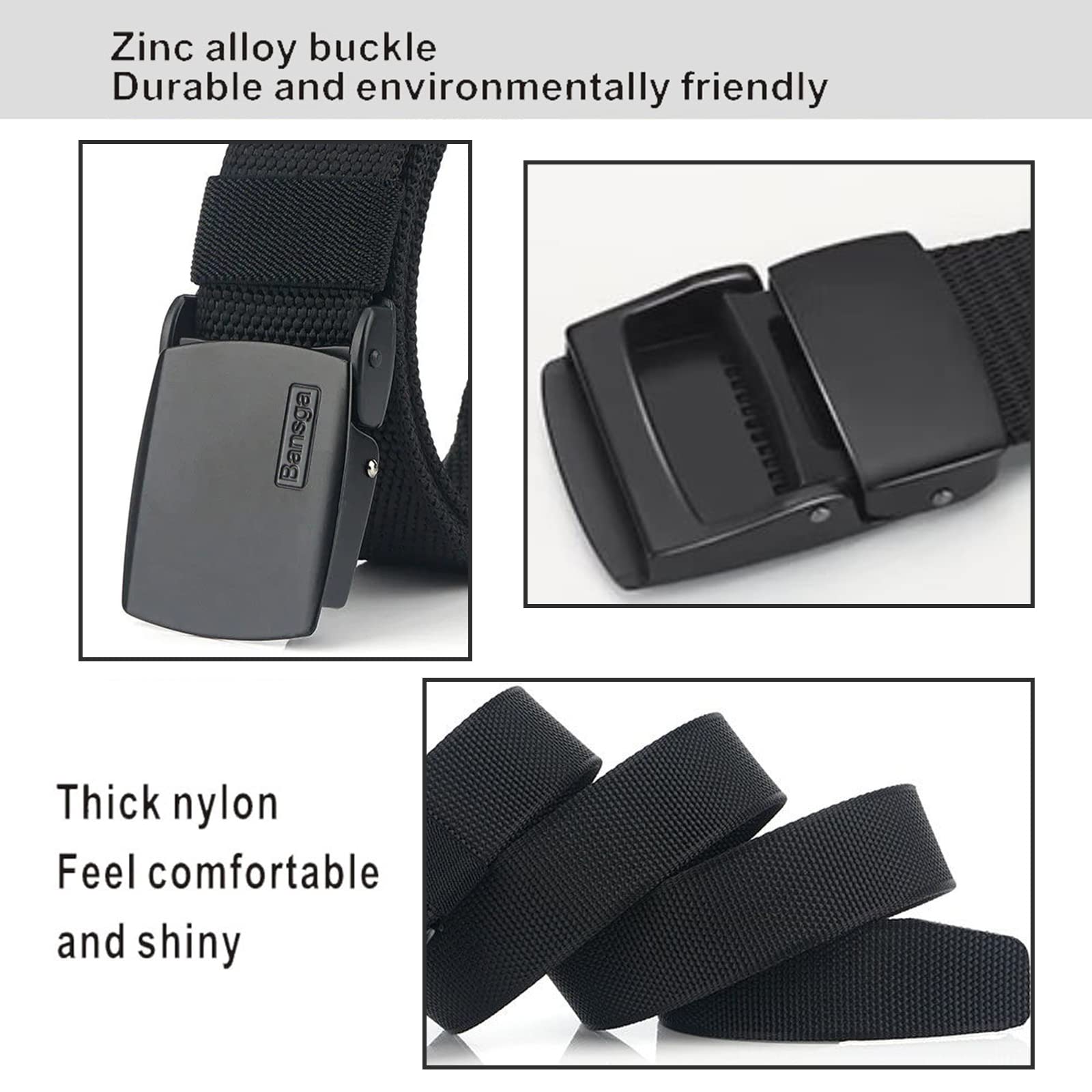Tactical Belt for Men - Heavy Duty Military Grade Nylon Canvas Belt with Metal Buckle | Outdoor, Hiking, Camping & Survival Gear