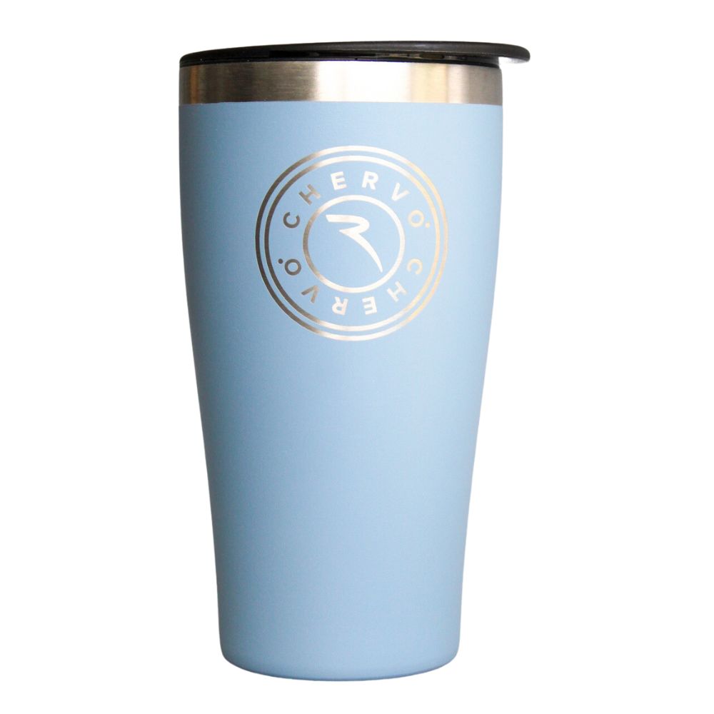 Chervò x DrinkTanks® 16 oz Stainless Steel Insulated Craft Beer Pint Glass - Perfect for Home Bars, Outdoor Camping & Tailgating Parties