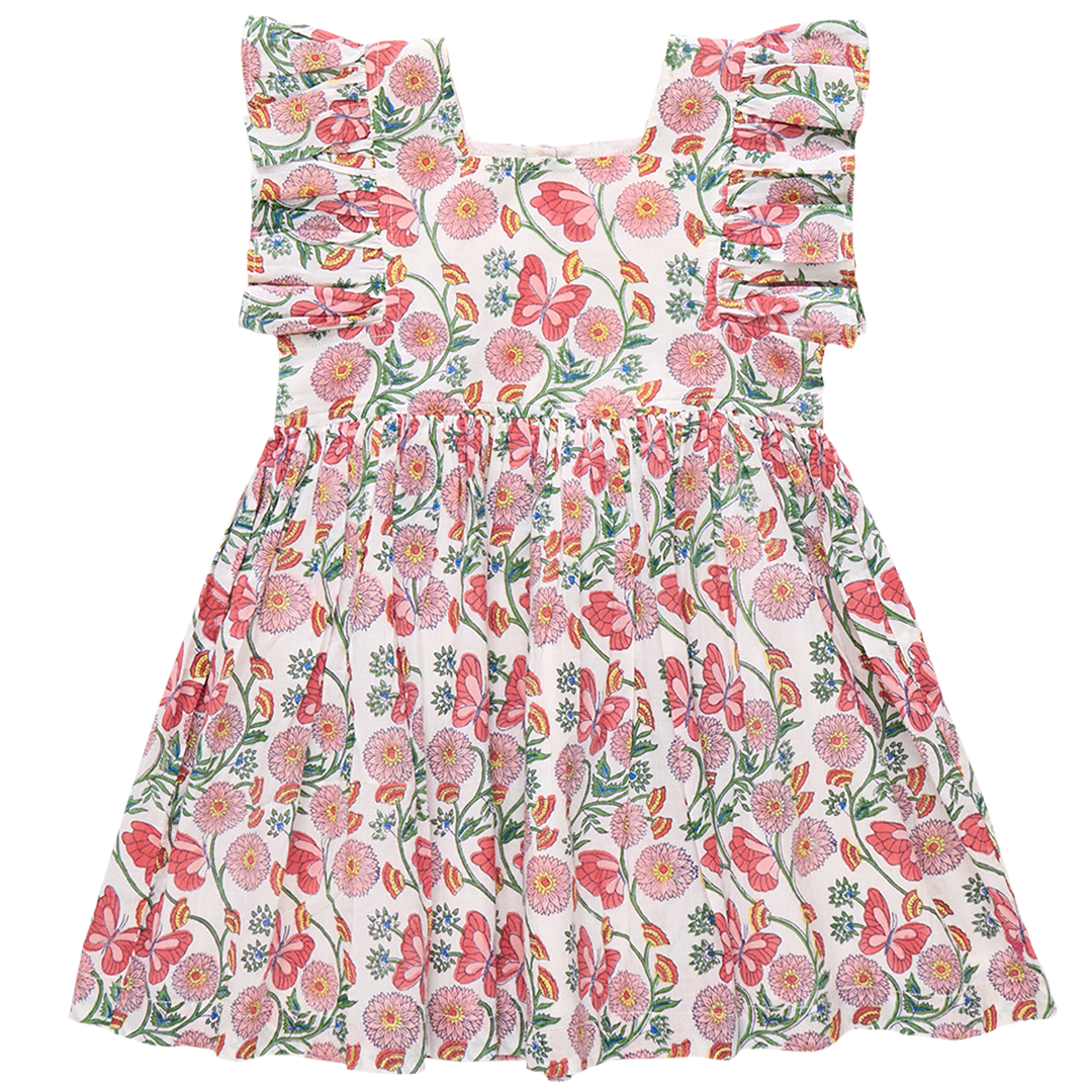 Elsie Dress with Butterfly Vines Print - Elegant Floral Summer Dress for Women | Perfect for Weddings, Garden Parties & Date Nights