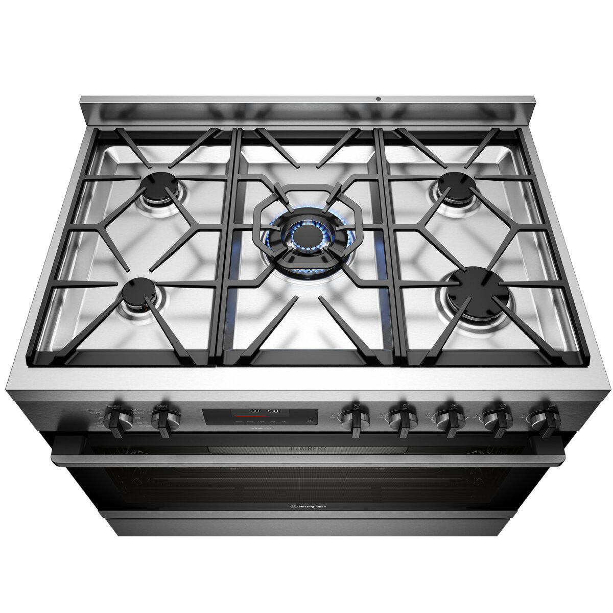 Westinghouse 90cm Dual Fuel Pyrolytic Freestanding Cooker with SteamBake - Dark Stainless Steel WFEP9717DD - Professional Kitchen Appliance for Baking, Roasting & Steam Cooking