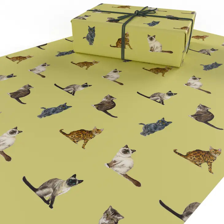 Premium Cat Breeds Wrapping Paper - 12 Unique Designs for Gift Wrapping, DIY Crafts & Party Decorations - Perfect for Birthday Presents, Christmas Gifts & Cat Lovers