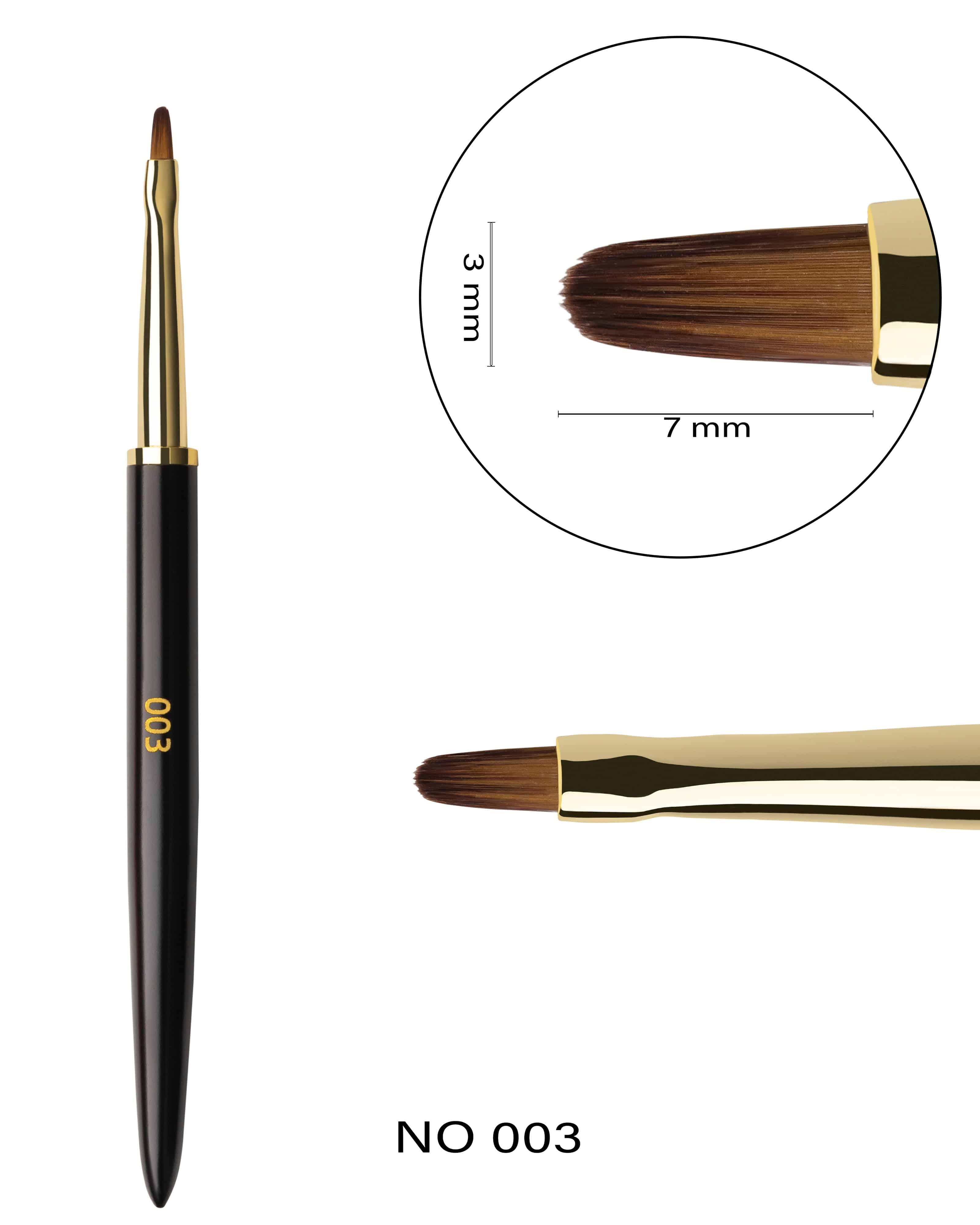Premium F.O.X Nail Art Brush 003 Flora (Cat's Tongue Shape) - Professional Nail Design Tool for Gel, Acrylic & Hand Painting - Perfect for Salon, Home Manicure & DIY Nail Art