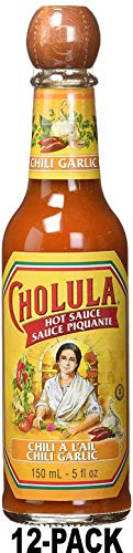 Cholula Chili Garlic Hot Sauce - 5 fl oz Bottle (12-Pack) | Spicy Mexican Hot Sauce with Garlic Flavor | Perfect for Tacos, Wings, Pizza & Bloody Marys