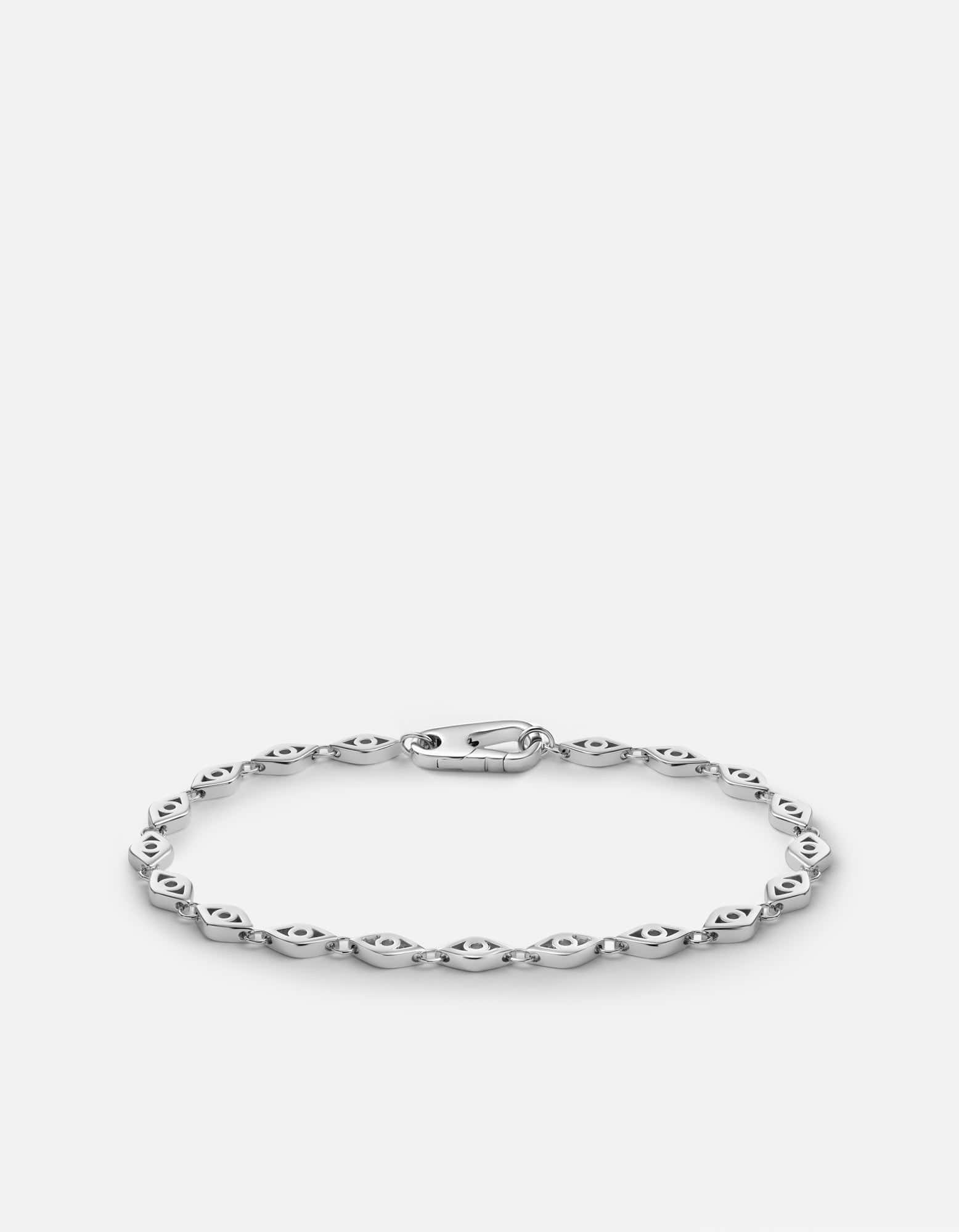 Mati Eye Chain Bracelet for Women - 925 Sterling Silver Adjustable Charm Bracelet - Perfect for Everyday Wear, Gifts & Spiritual Protection