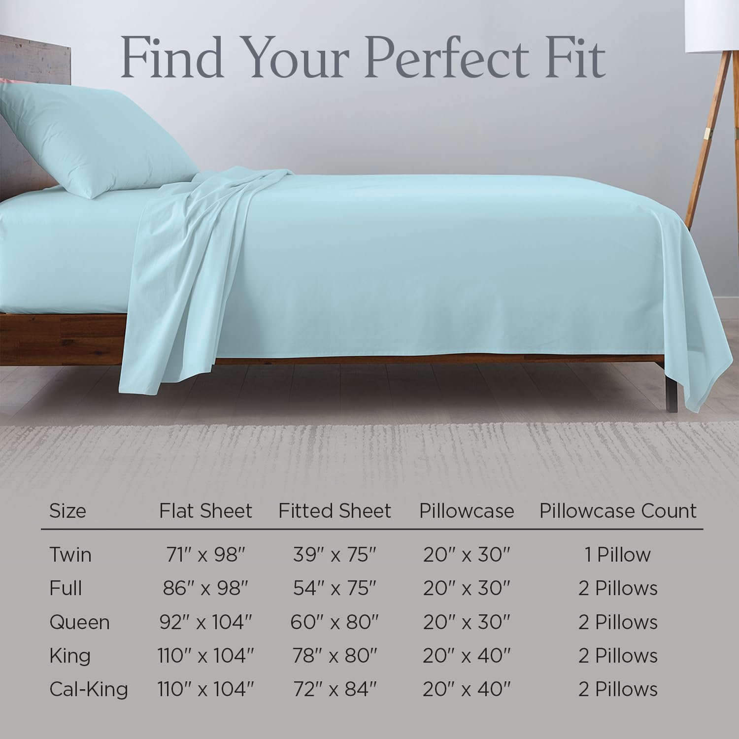 Ella Jayne Luxury Collection - 100% Cotton Percale Sheet Set Queen Size, 4-Piece Cool & Crisp Bedding for Breathable Comfort | Perfect for Hot Sleepers & All-Season Use in Aqua Blue