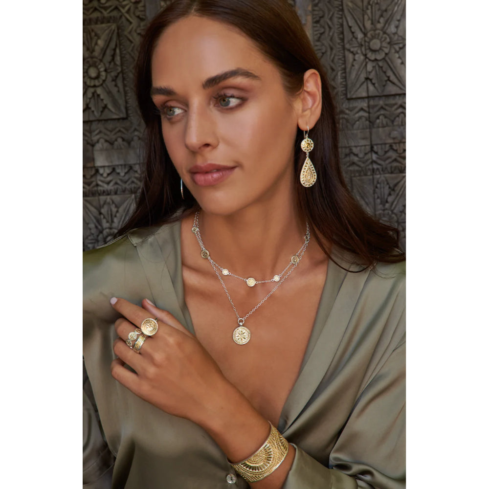 Anna Beck Classic Round Flower Necklace - Elegant Floral Jewelry for Women, Perfect for Weddings, Parties & Everyday Wear