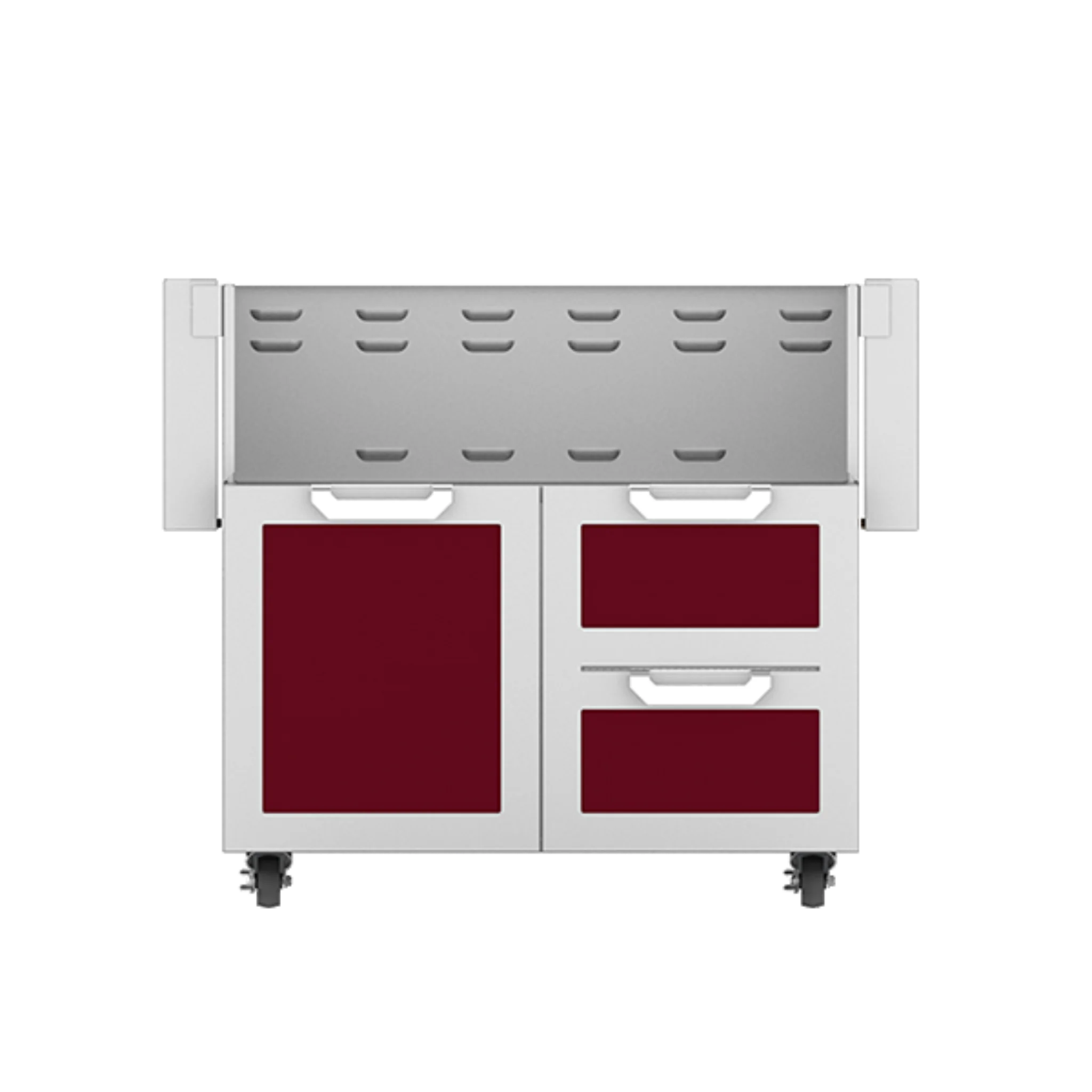 Hestan GCR36 36-Inch Outdoor Tower Cart with Door & Double Drawers - Heavy Duty Stainless Steel Kitchen Utility Cart for Patio, BBQ, Garden & Commercial Use