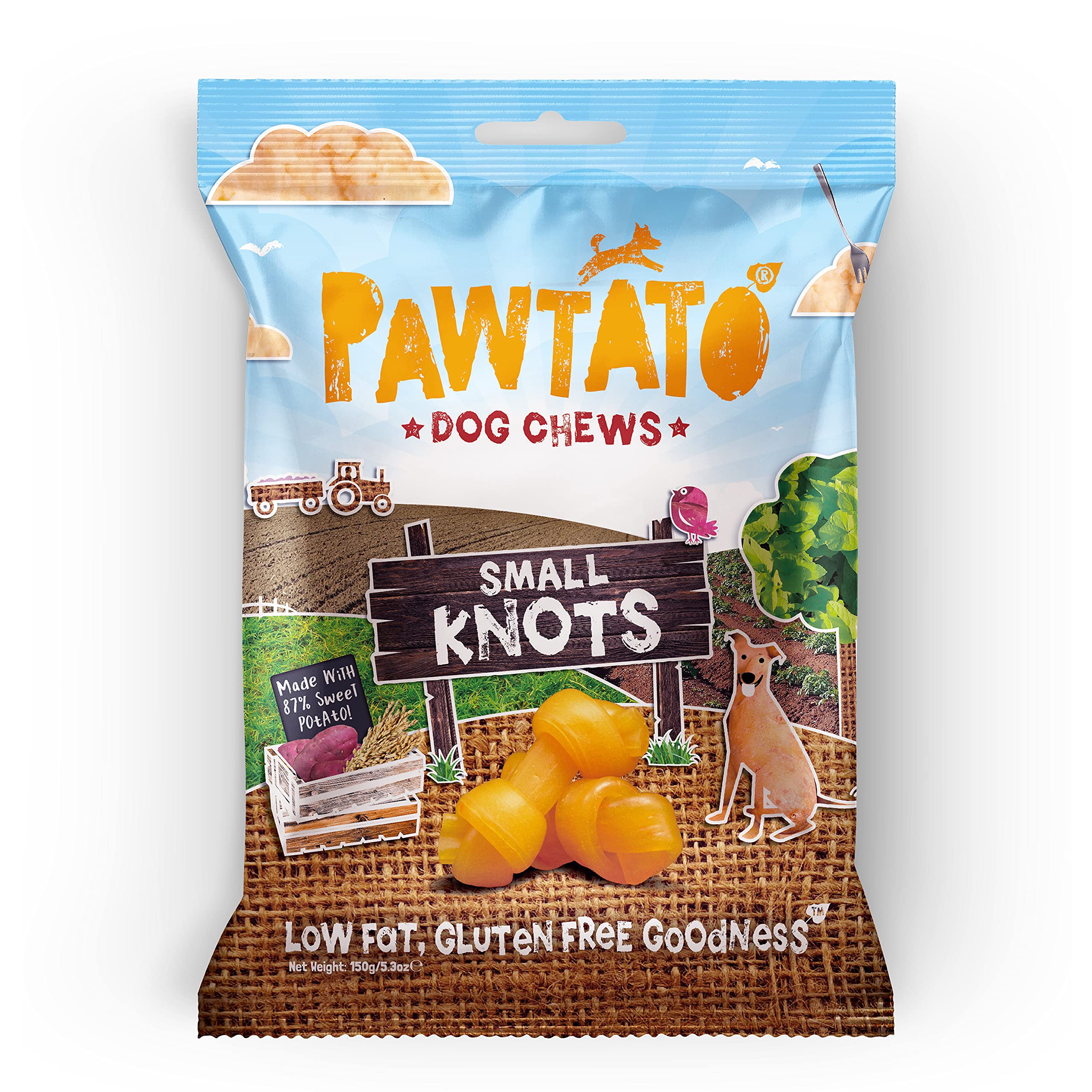 Benevo Vegan Pawtato Dog Chews - Natural Sweet Potato Treats for Small Dogs - Healthy Digestive Snacks for Training, Teething & Dental Care