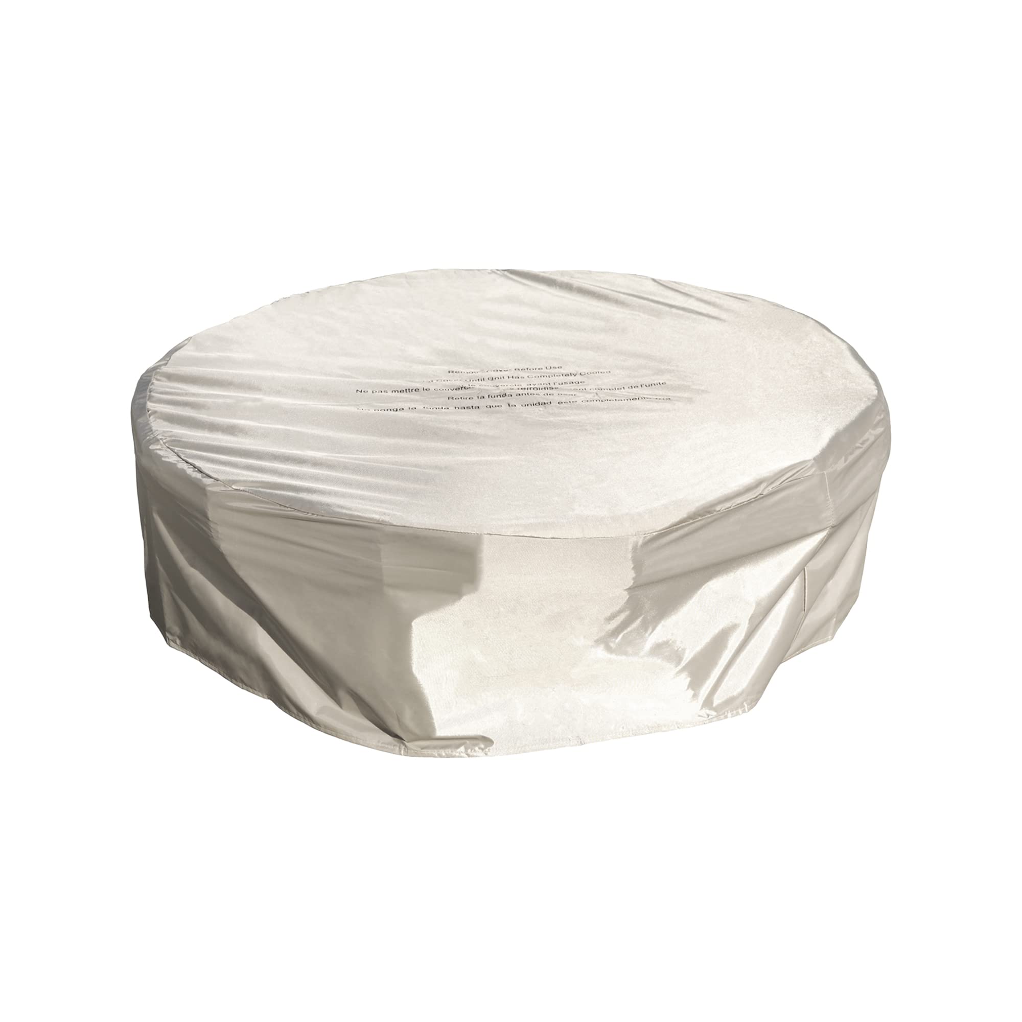 Teamson Home 37.01 Inch Round Outdoor Propane Gas Fire Pit - Faux Stone Finish with Gas Regulator & Weatherproof PVC Cover - Perfect for Patio, Backyard, Garden, or Tailgating Gatherings - Easy Cleanup & Durable Brown Design