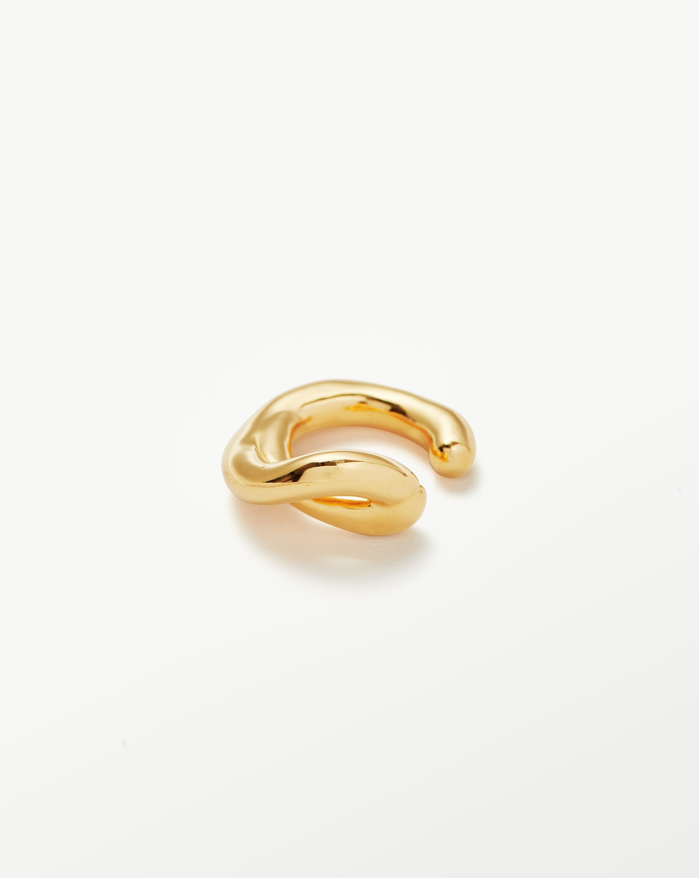 18Ct Gold Plated Molten Ear Cuff - Trendy Statement Earrings for Women, Perfect for Parties, Weddings & Everyday Wear