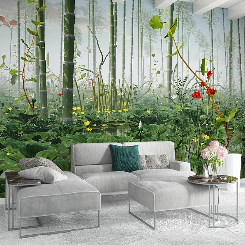 Bamboo Trees Wallpaper Mural - Stunning Nature-Themed Decor for Living Room, Bedroom & Office | Eco-Friendly Peel & Stick Wall Art