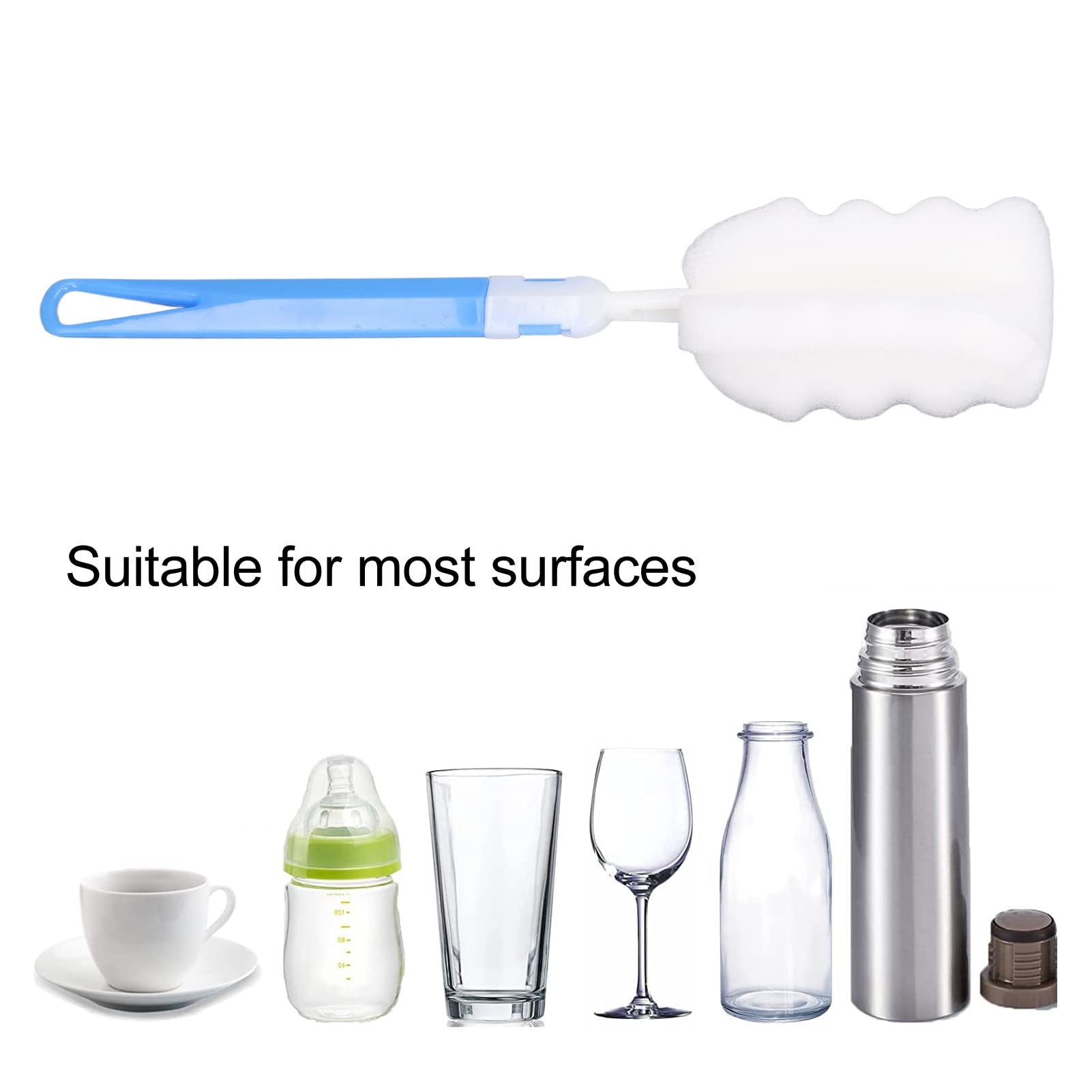 50pcs Long Handle Bottle Cleaning Brushes - Premium Sponge Brush Set for Baby Bottles, Water Bottles, Mugs & Narrow Containers - Perfect for Home, Kitchen, Nursery & Travel Use
