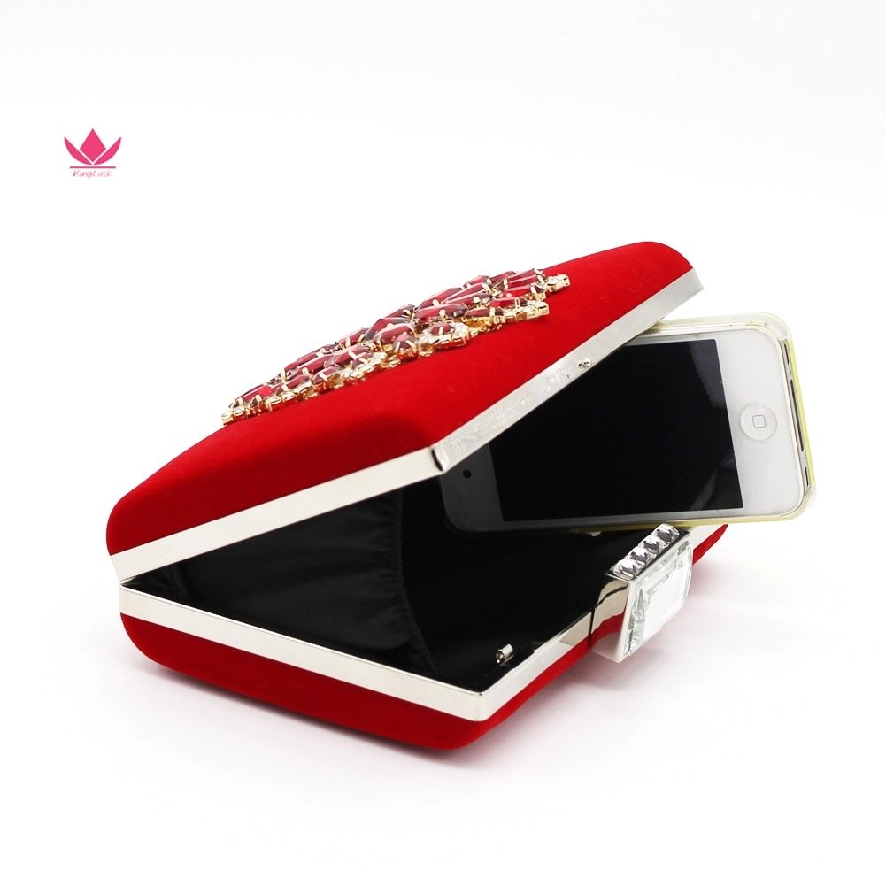 Shiratori Glitter Rhinestone Floral Evening Clutch Purse - Elegant Wedding Party Handbag for Brides, Prom & Special Occasions